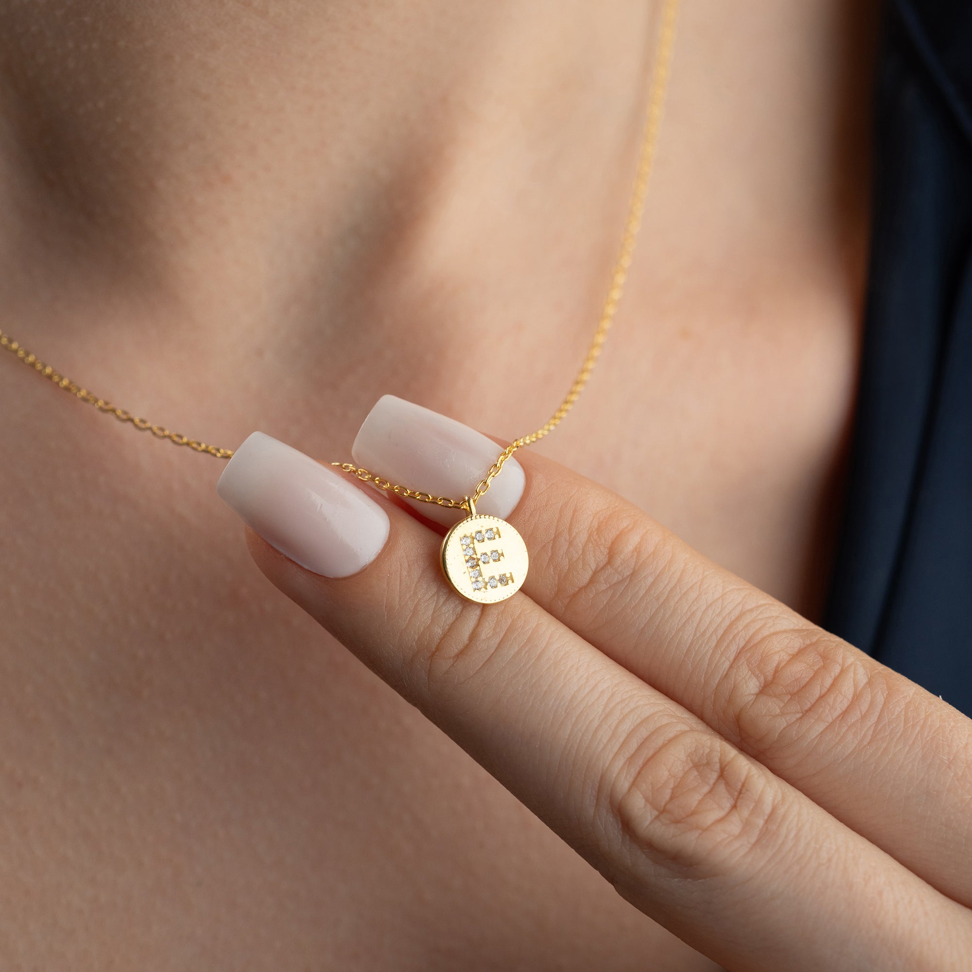 ZIRKONIA PLÄTTCHEN BUCHSTABEN HALSKETTE | 925 SILBER