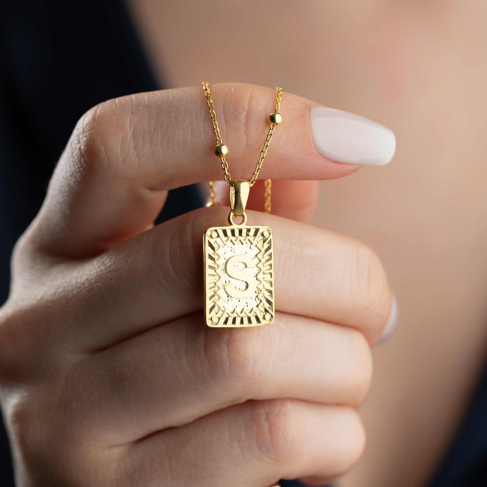 VINTAGE LETTER NECKLACE | 925 SILBER