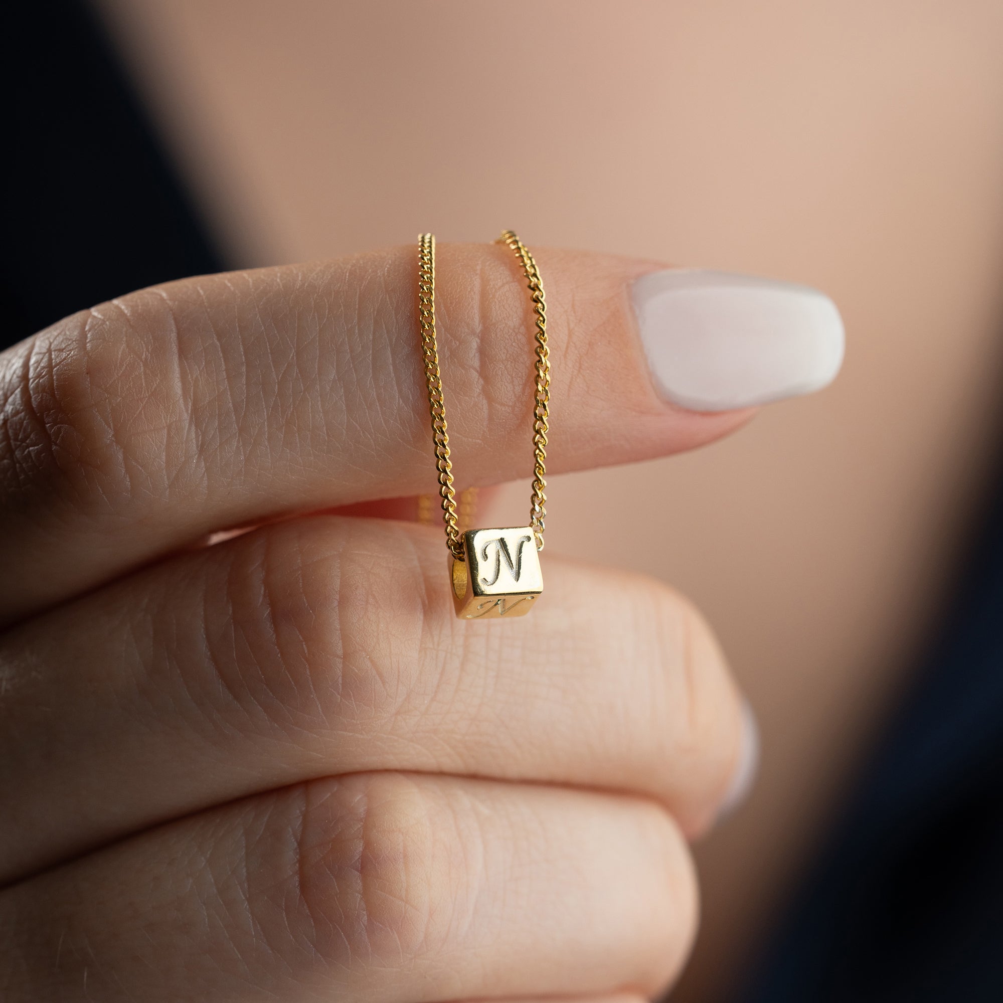 WÜRFEL BUCHSTABEN HALSKETTE | 925 SILBER