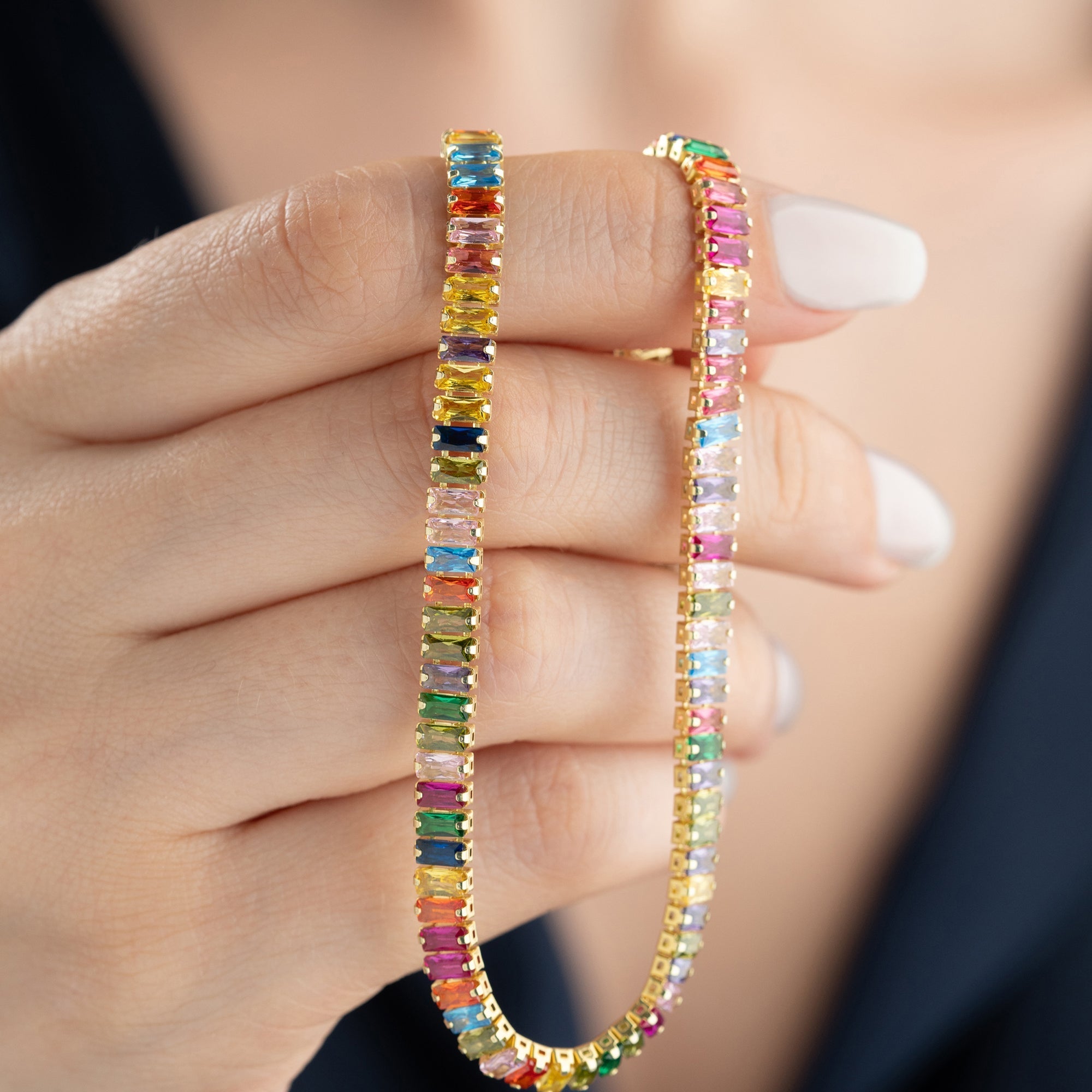 COLORFULL BAGEUTTE HALSKETTE | 925 SILBER