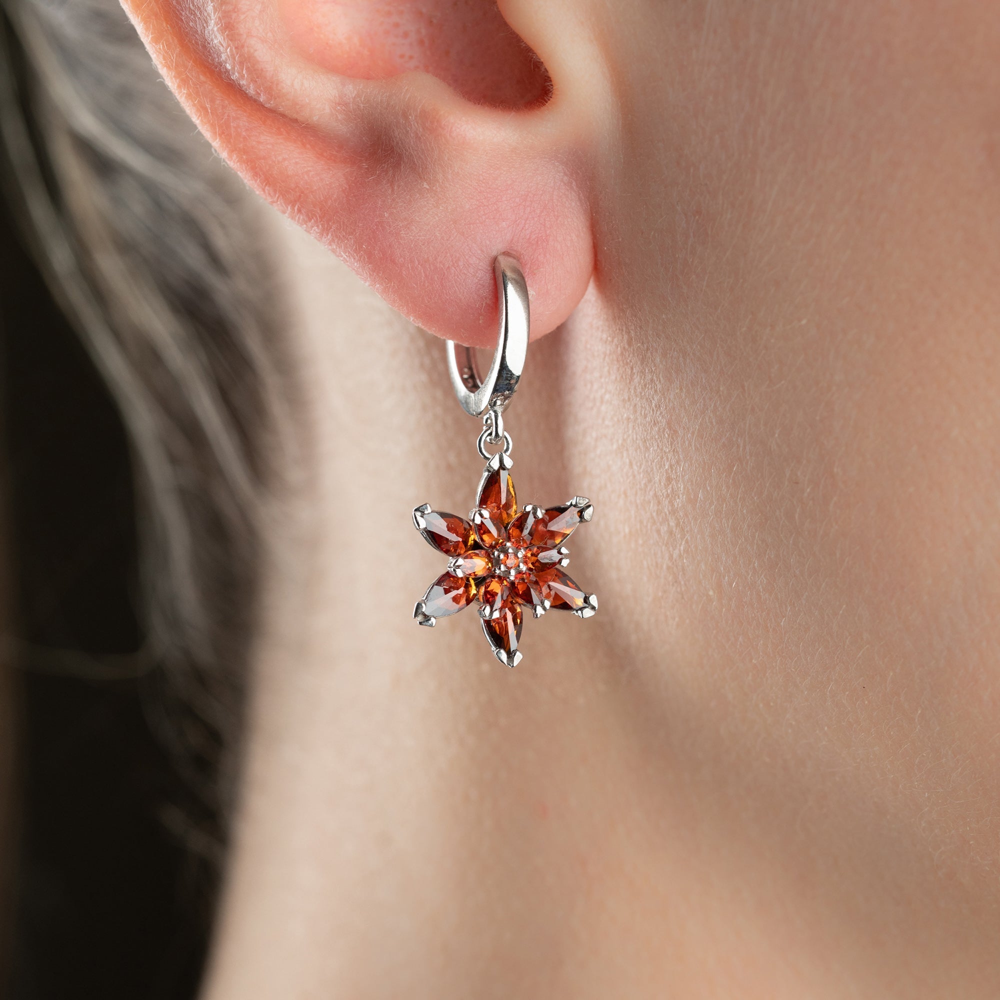 ROTE LOTUS OHRRINGE | 925 SILBER