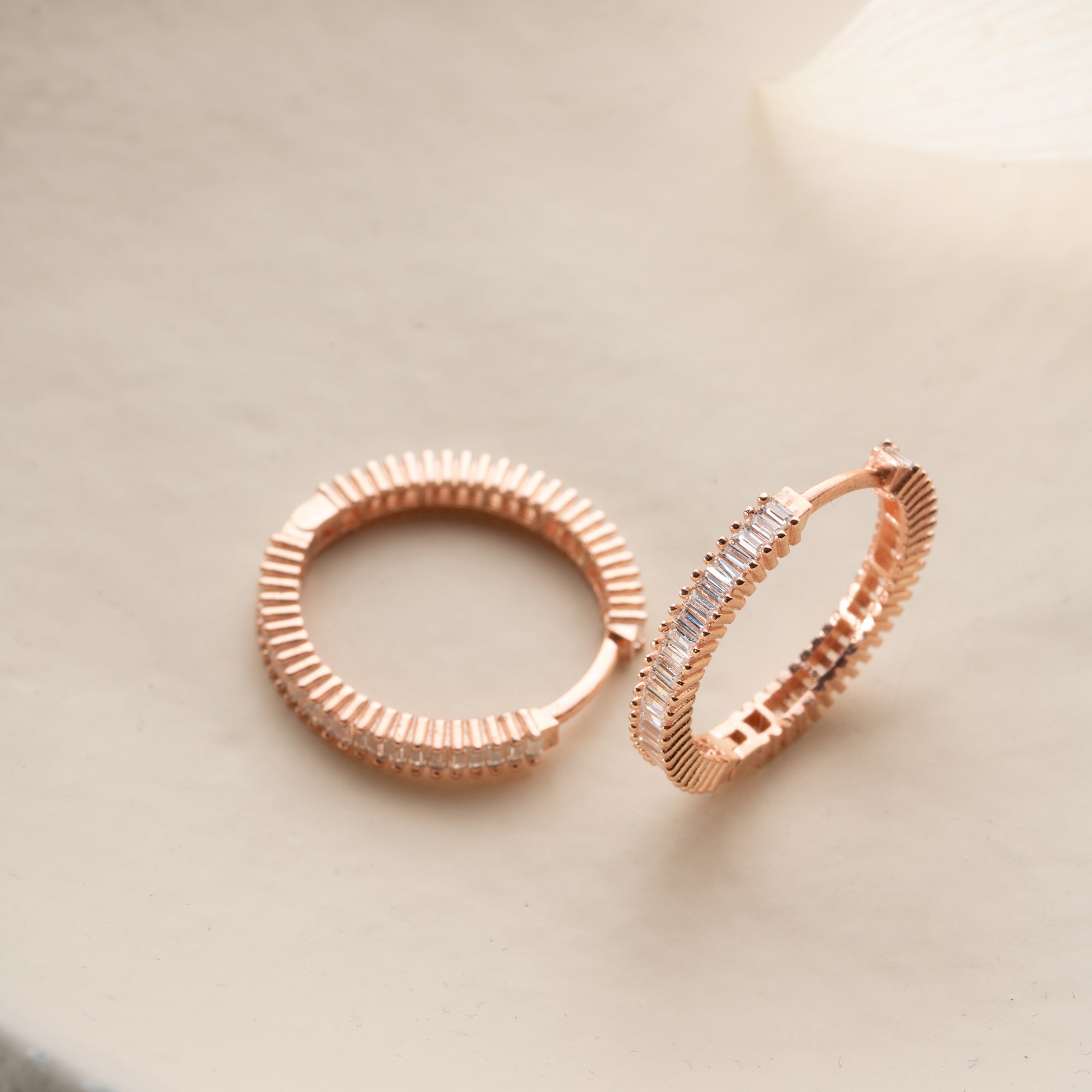 BIG MINI BAGUETTE OHRRINGE | 925 SILBER