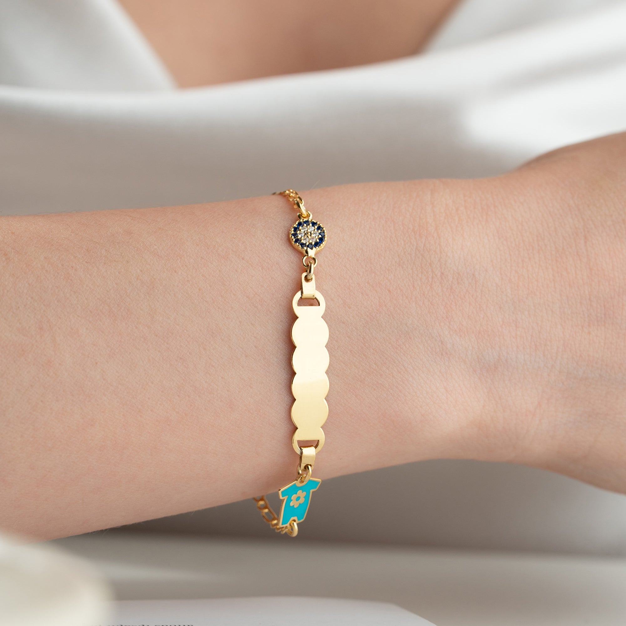 BLAUE TRIKOT KINDER ARMBAND | 925 SILBER