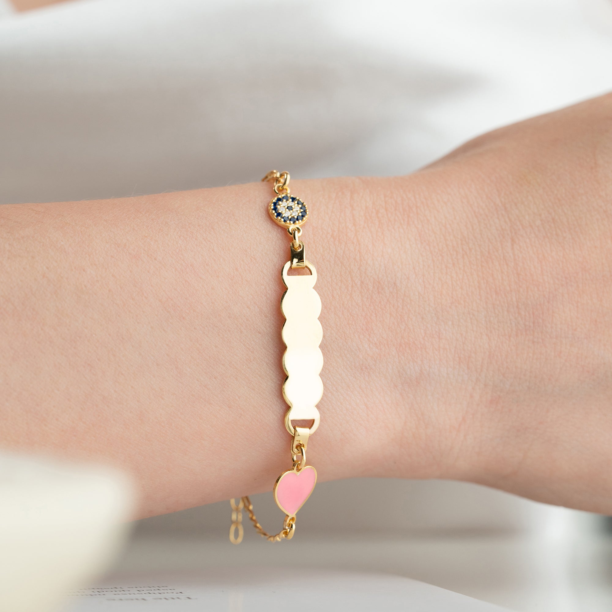 ROSE HERZ KINDER ARMBAND | 925 SILBER