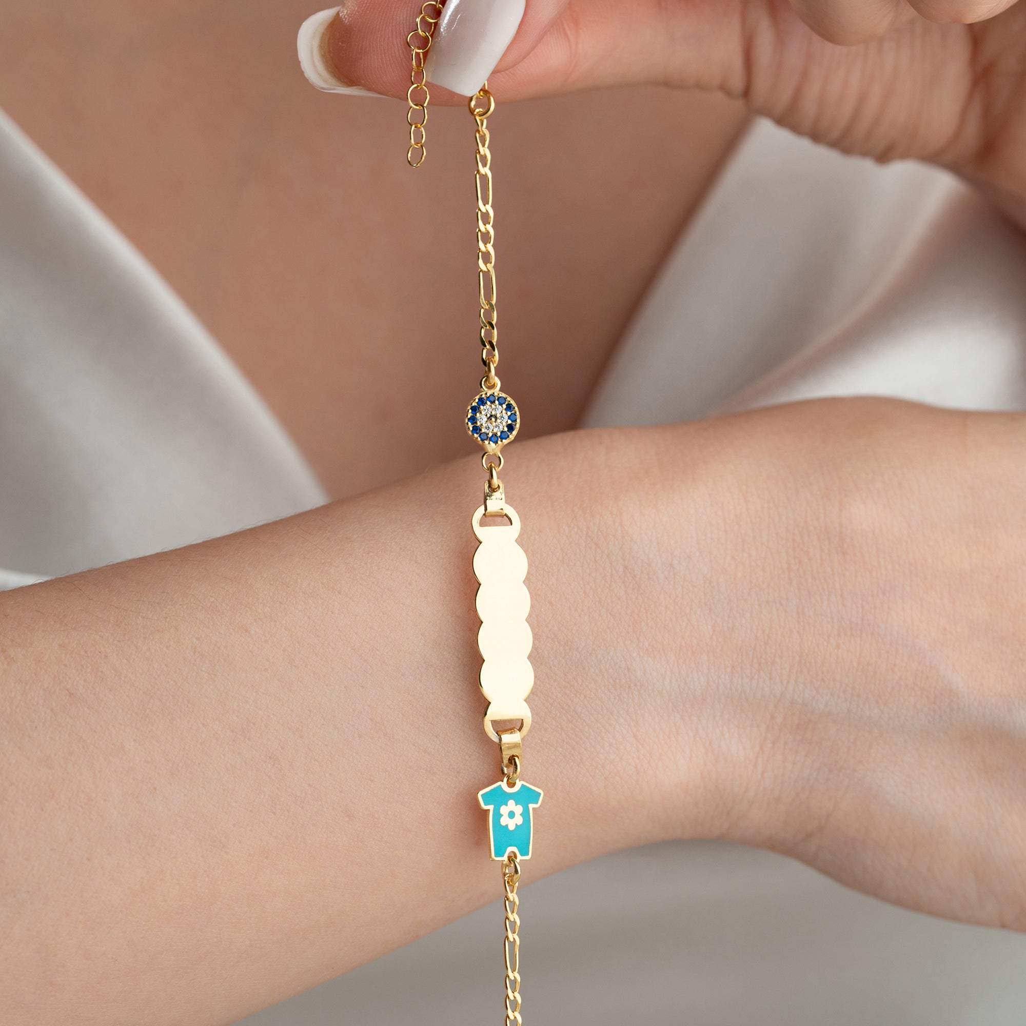 BLAUE TRIKOT KINDER ARMBAND | 925 SILBER