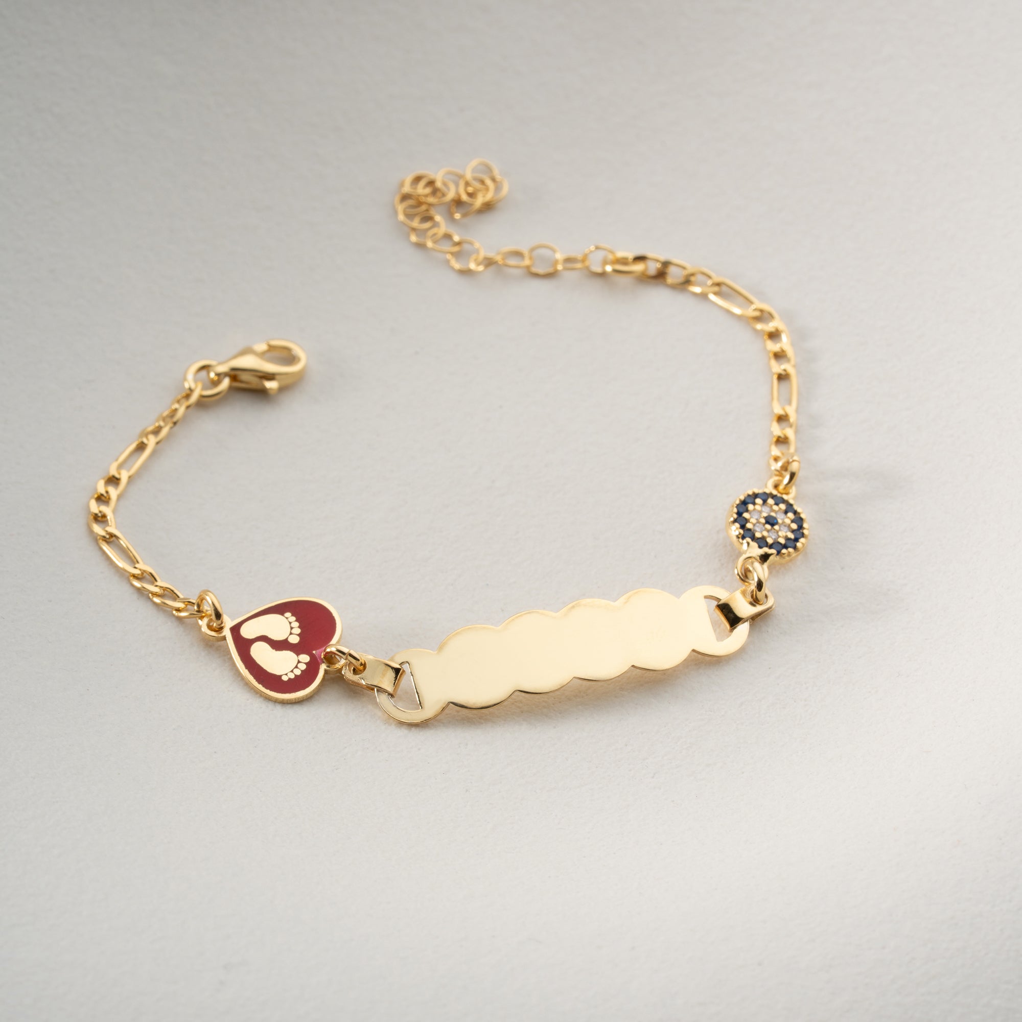 HERZ BABYFUSS KINDER ARMBAND | 925 SILBER