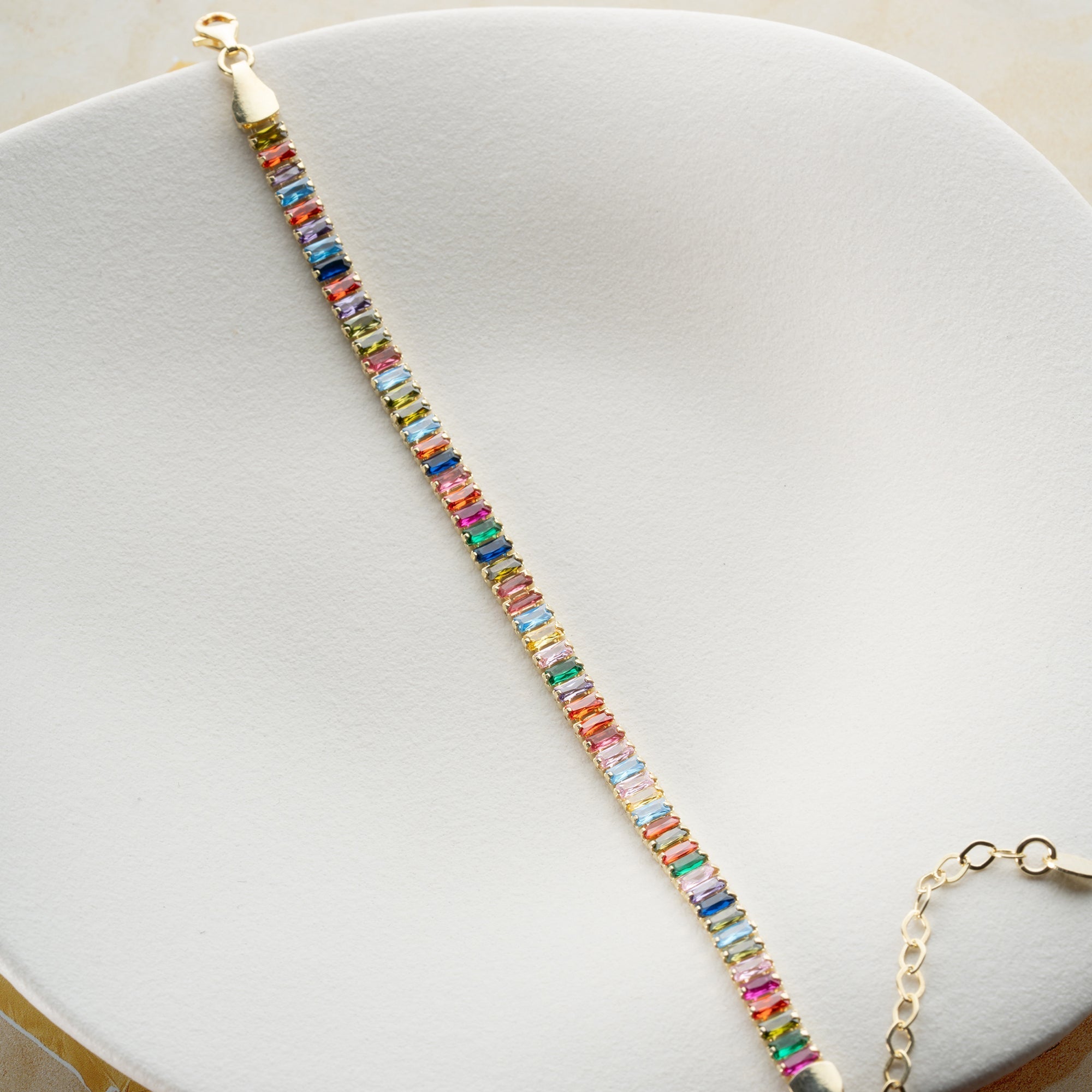 COLORFULL BAGUETTE ARMBAND | 925 SILBER