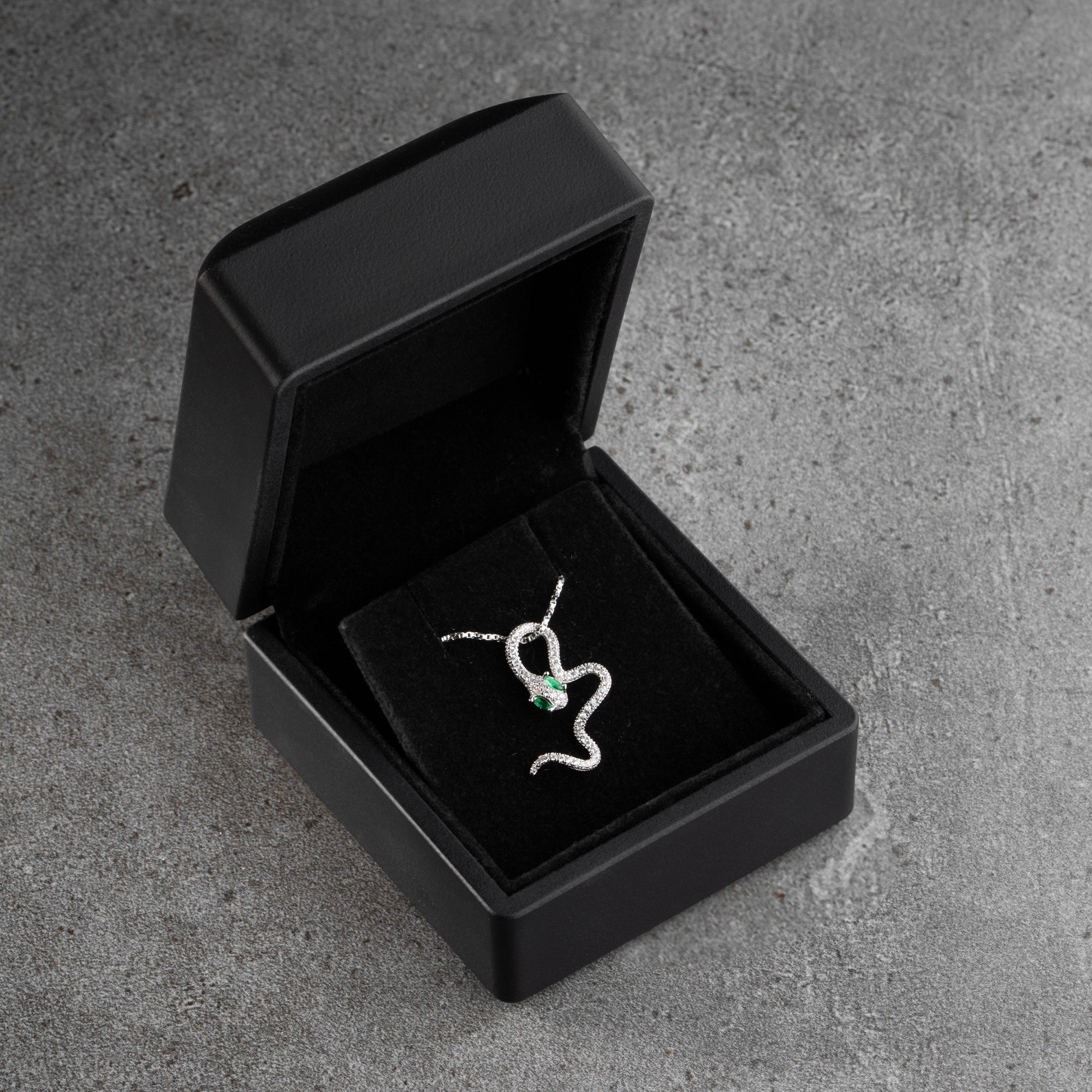 GRÜNE SNAKE HALSKETTE | 925 SILBER