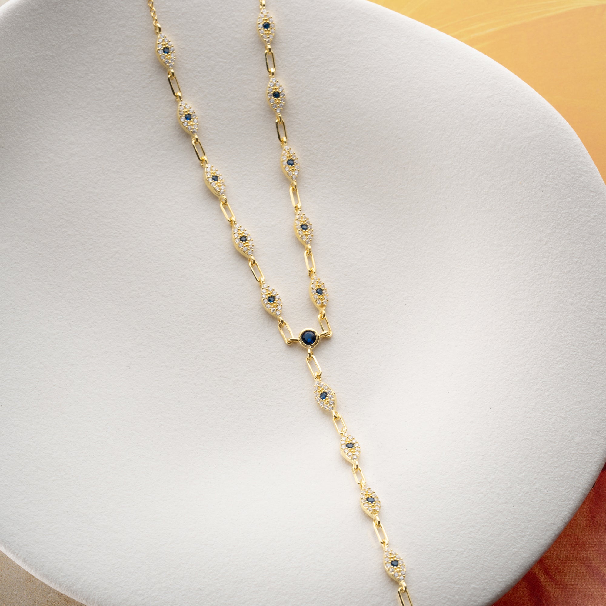 MINI BLUE EYE Y KETTE | 925 SILBER