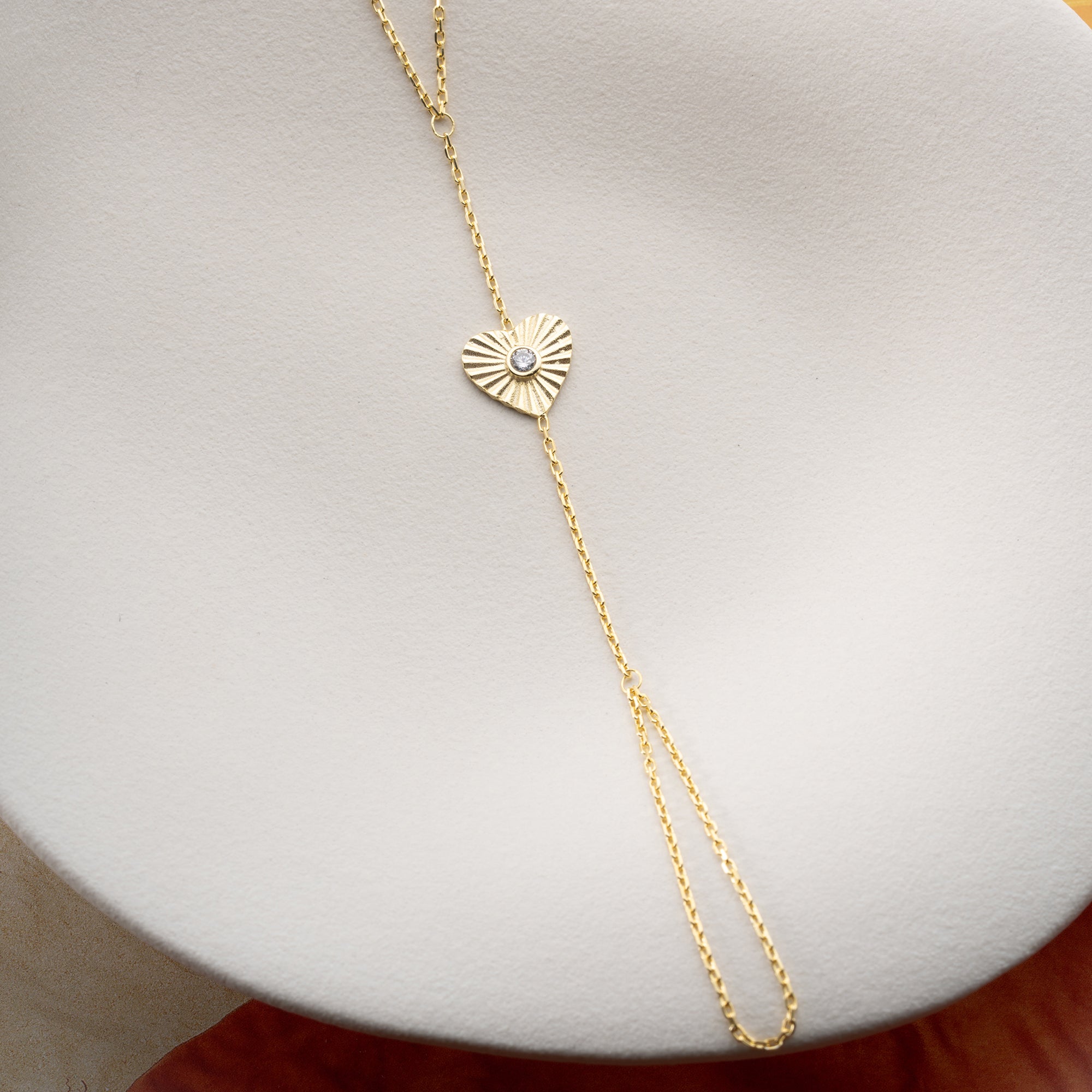 HEART STONE HANDKETTE | 925 SILBER