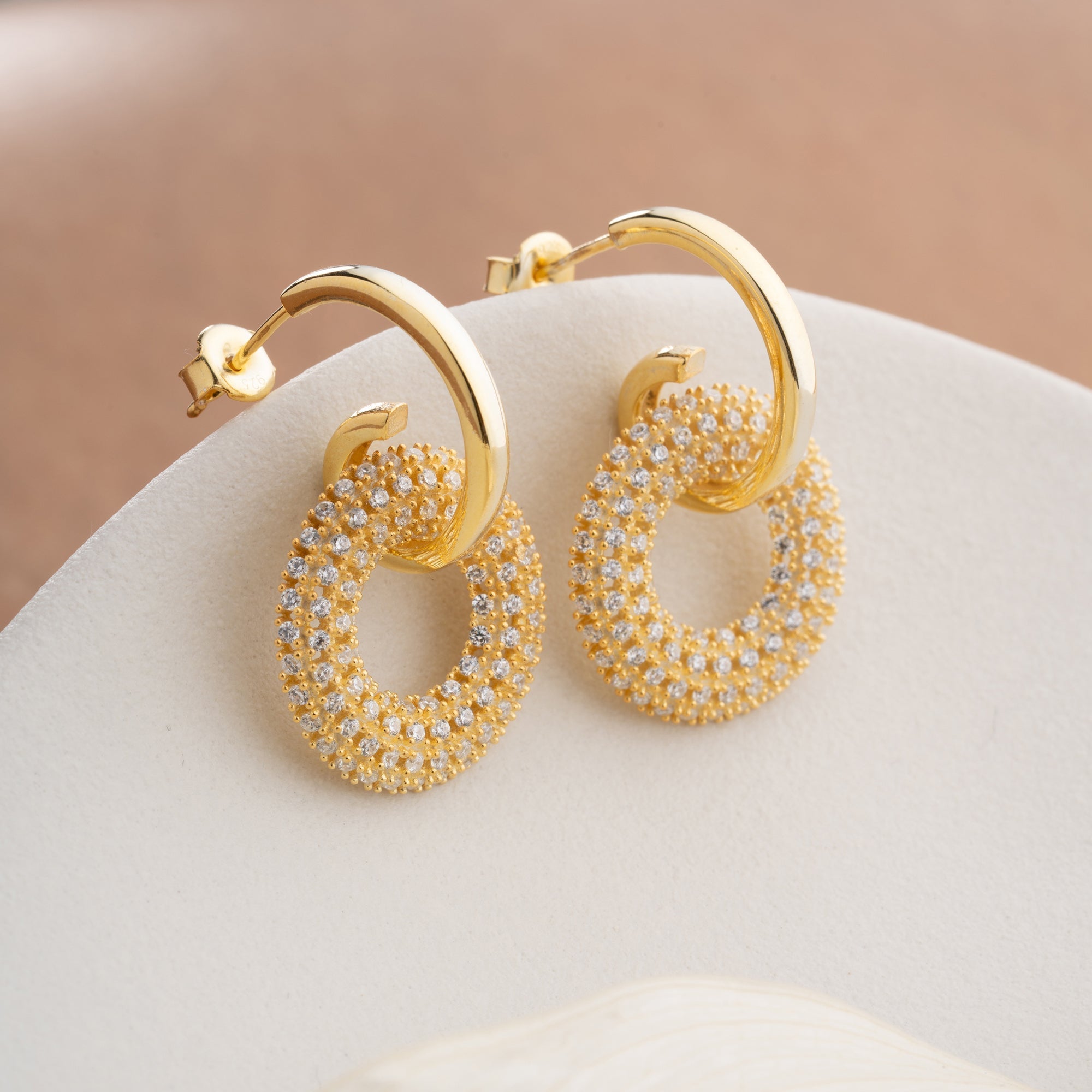 SHINE ROUND OHRRINGE | 925 SILBER