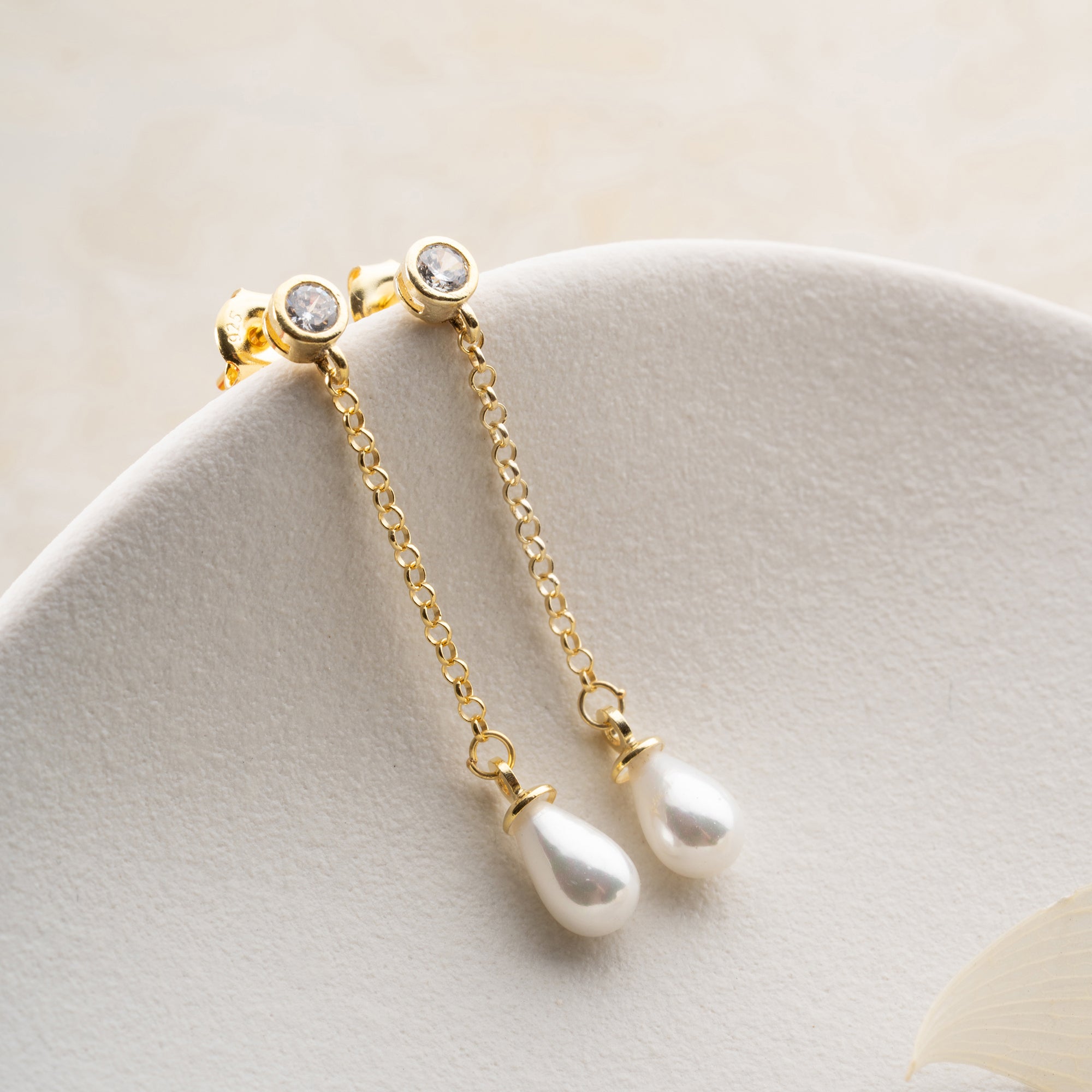 HÄNGENDE PERLEN OHRRING | 925 SILBER