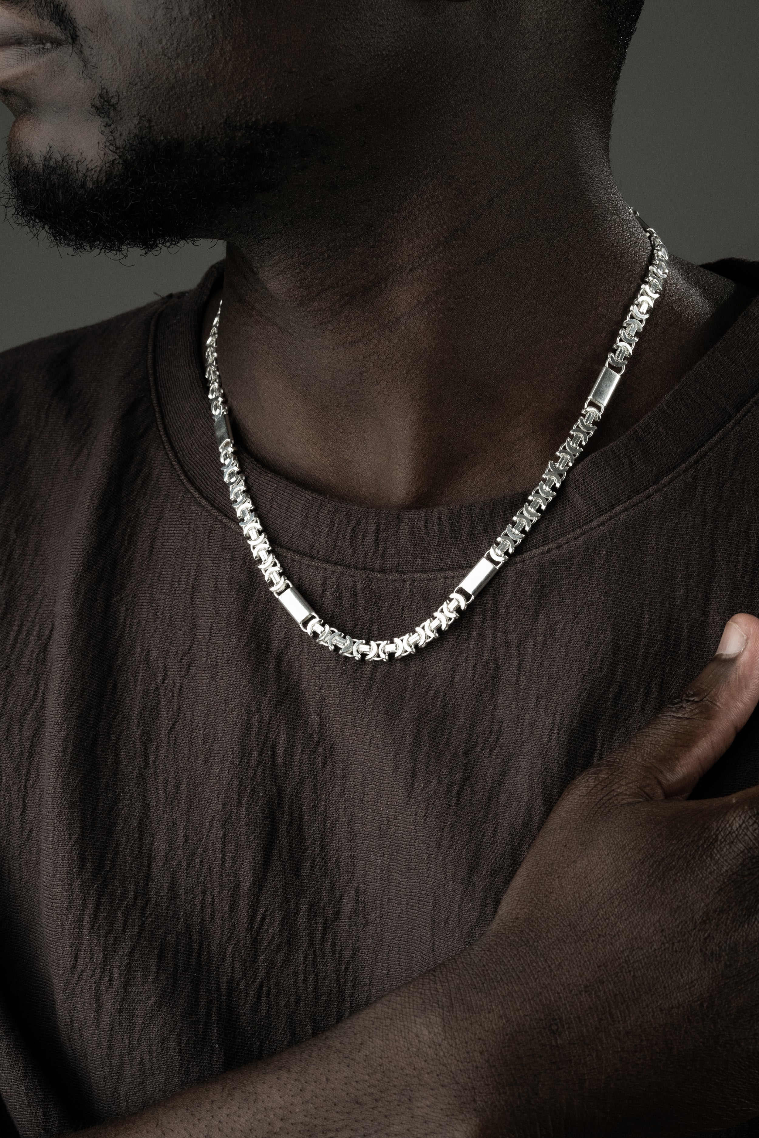 PLATTENKÖNIGSKETTE FLACH SET 6 MM | 925 SILBER