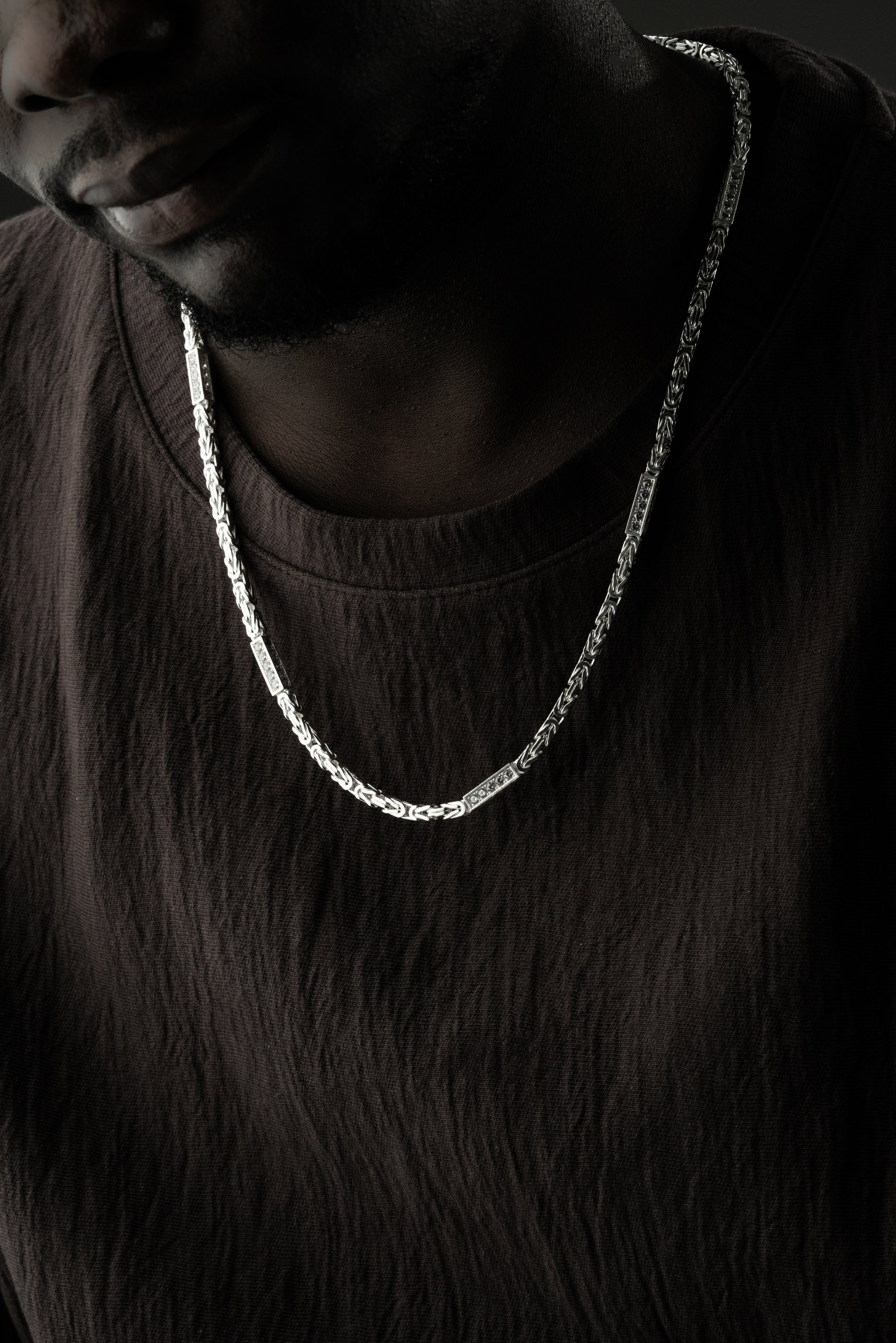 KÖNIGSKETTE MIT STRASSSTEIN | 925 SILBER