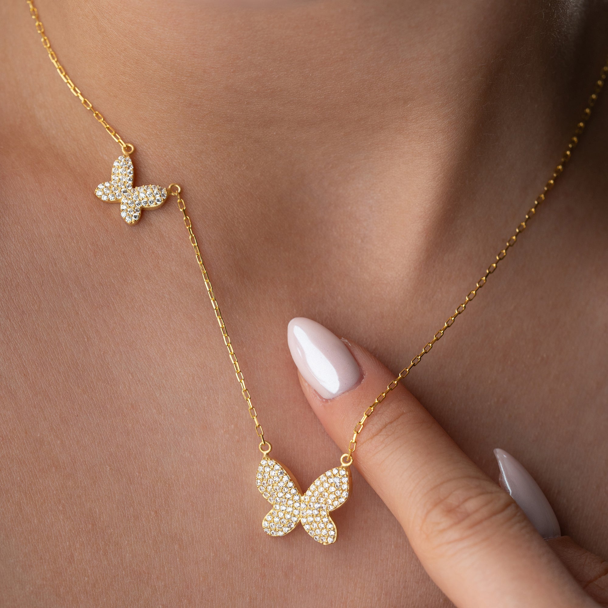 BUTTERFLY DUO NECKLACE | 925 SILBER