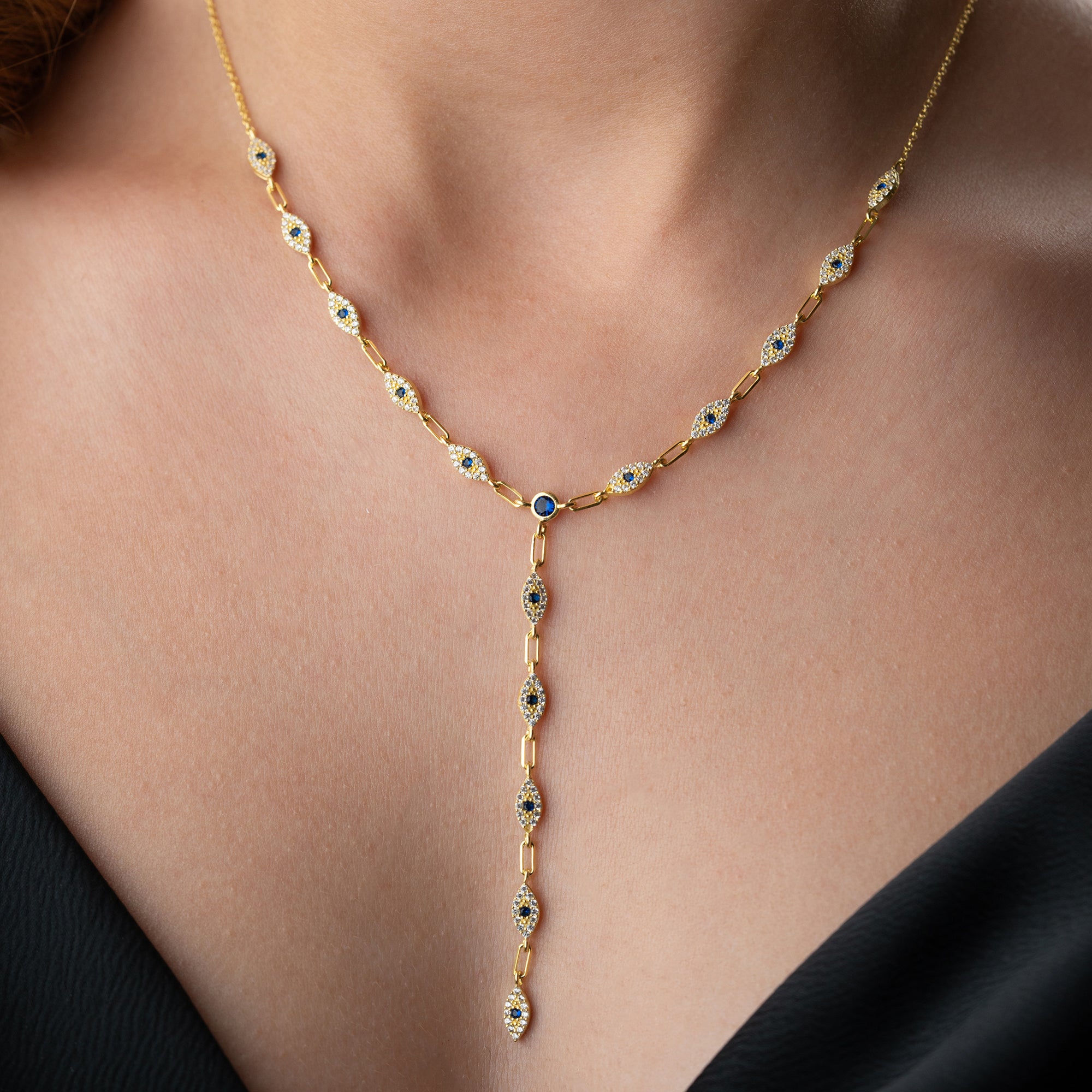 MINI BLUE EYE Y KETTE | 925 SILBER