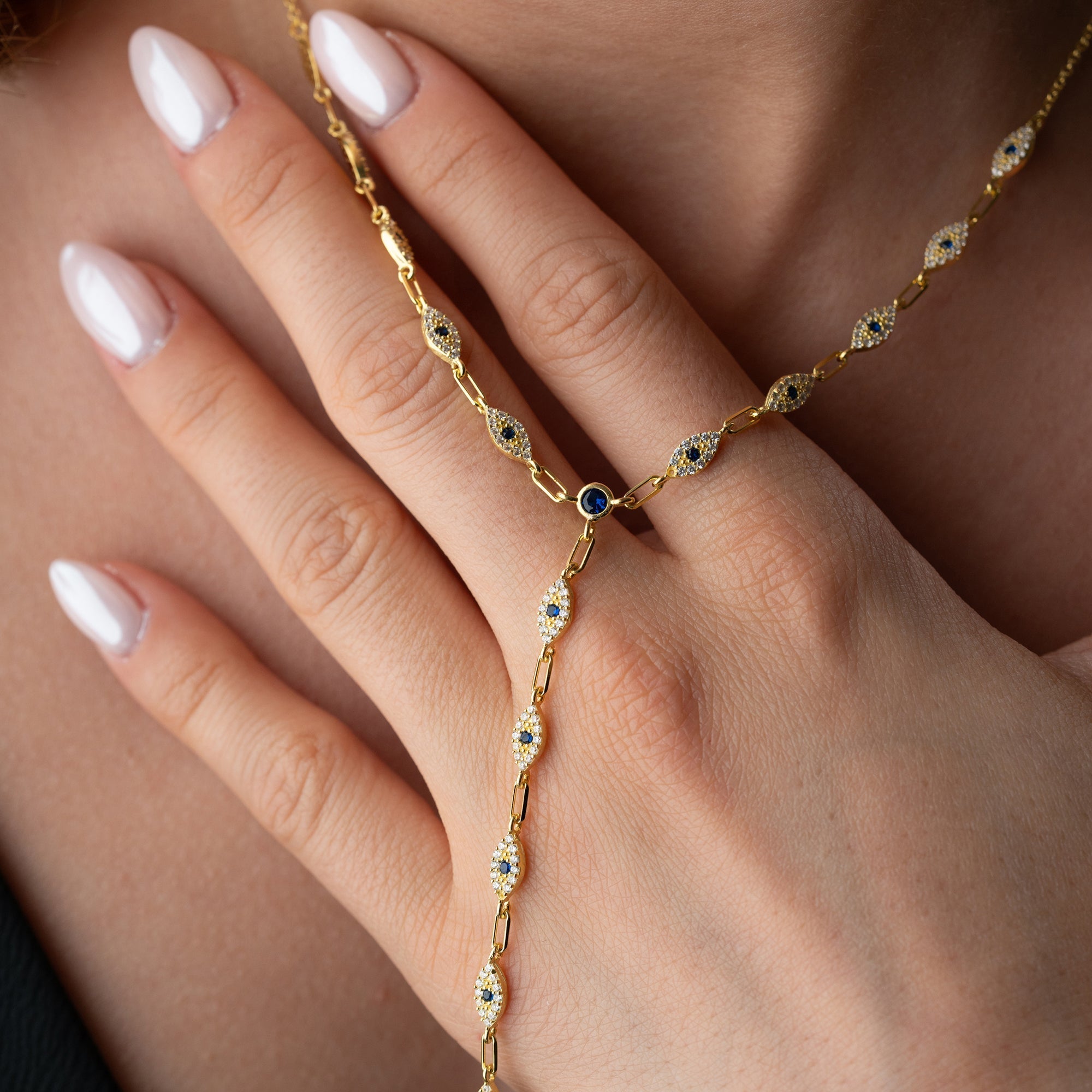 MINI BLUE EYE Y KETTE | 925 SILBER