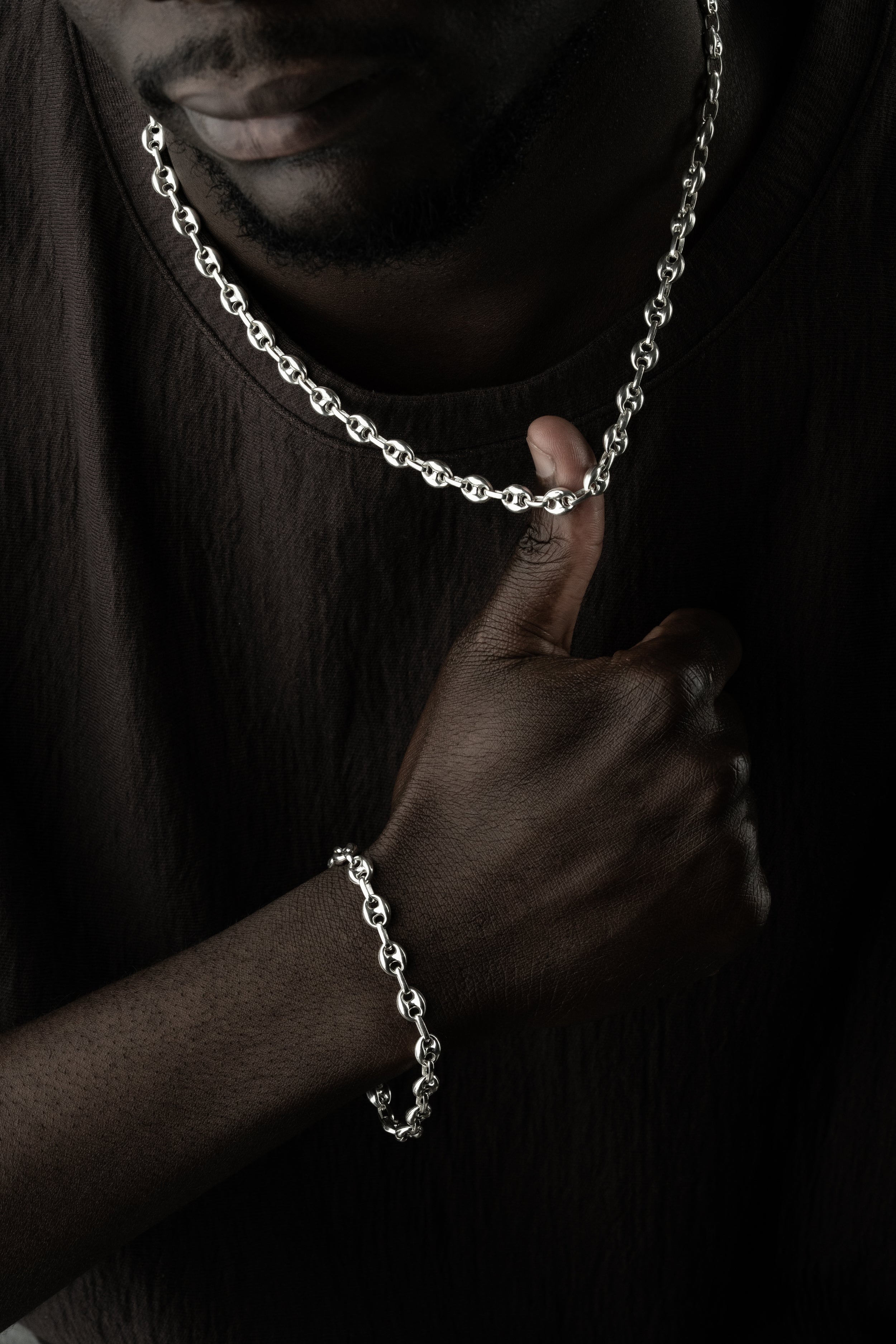 BOHNEN KETTE SET | 925 SILBER