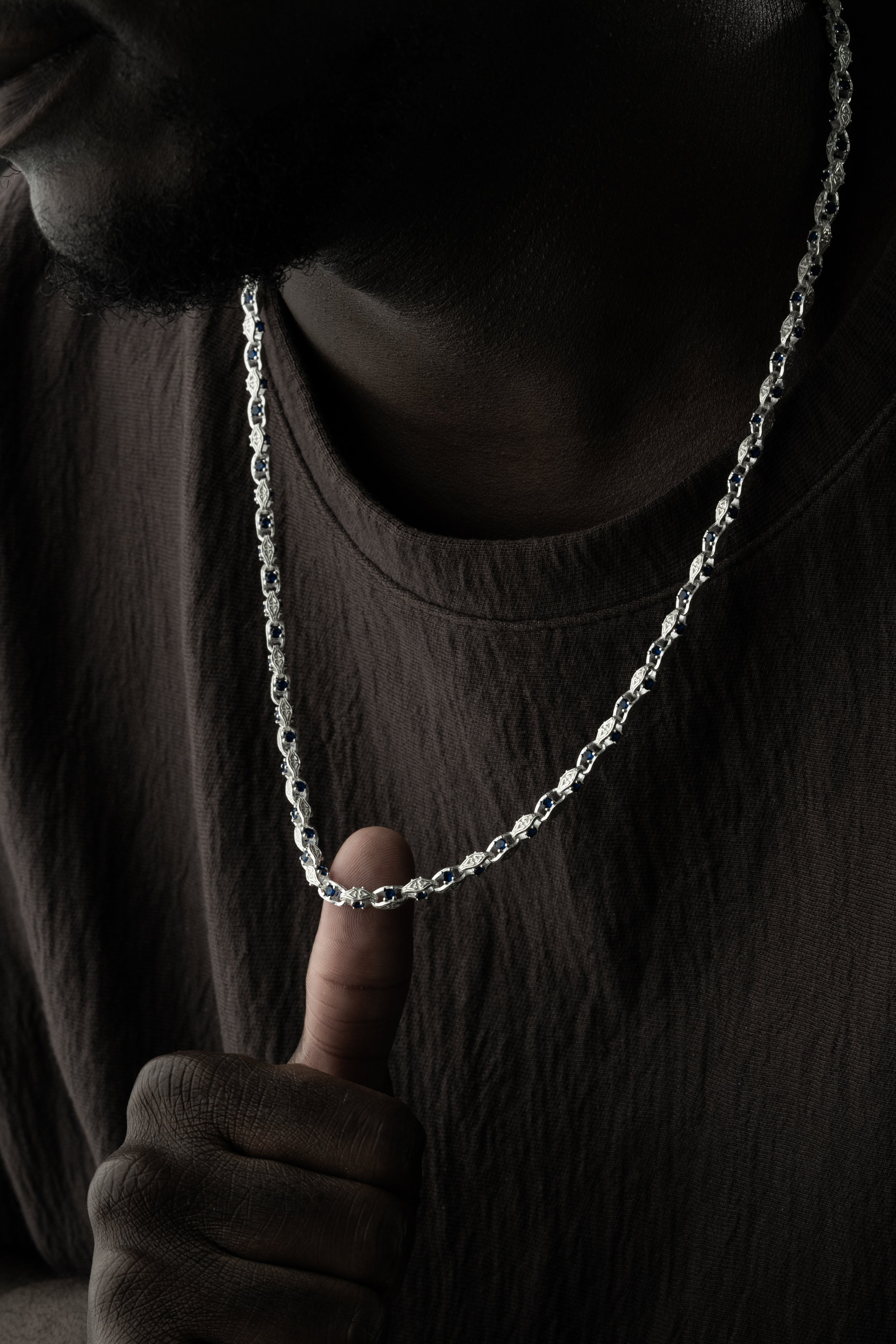 ANKER BLUE DIAMOND HALSKETTE | 925 SILBER