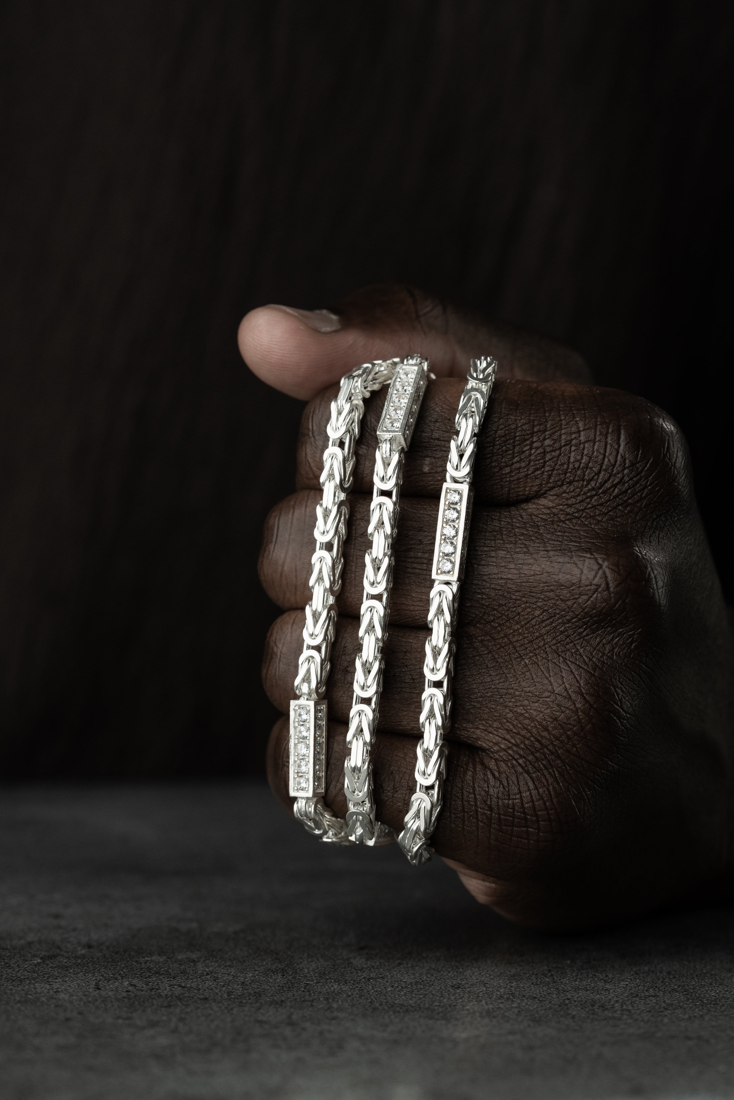 KÖNIGSKETTE MIT STRASSSTEIN | 925 SILBER