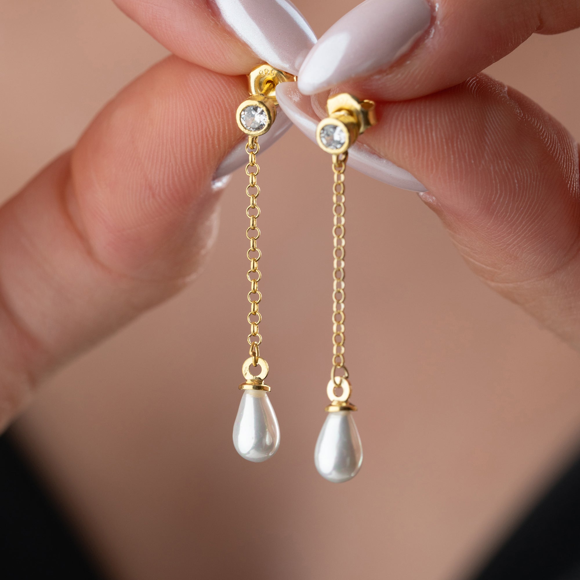 HÄNGENDE PERLEN OHRRING | 925 SILBER