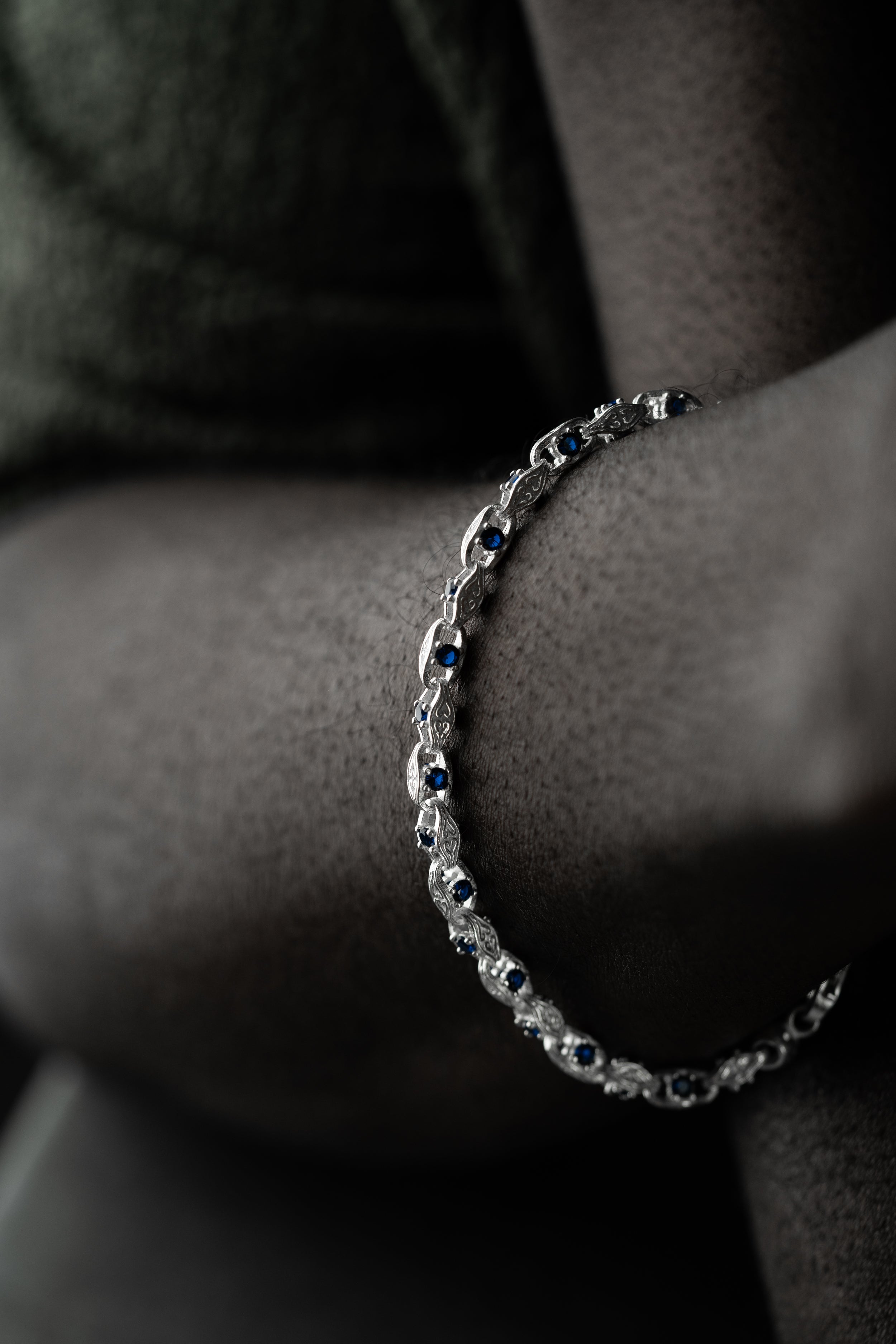 ANKER BLUE DIAMOND ARMBAND 5MM | 925 SILBER.