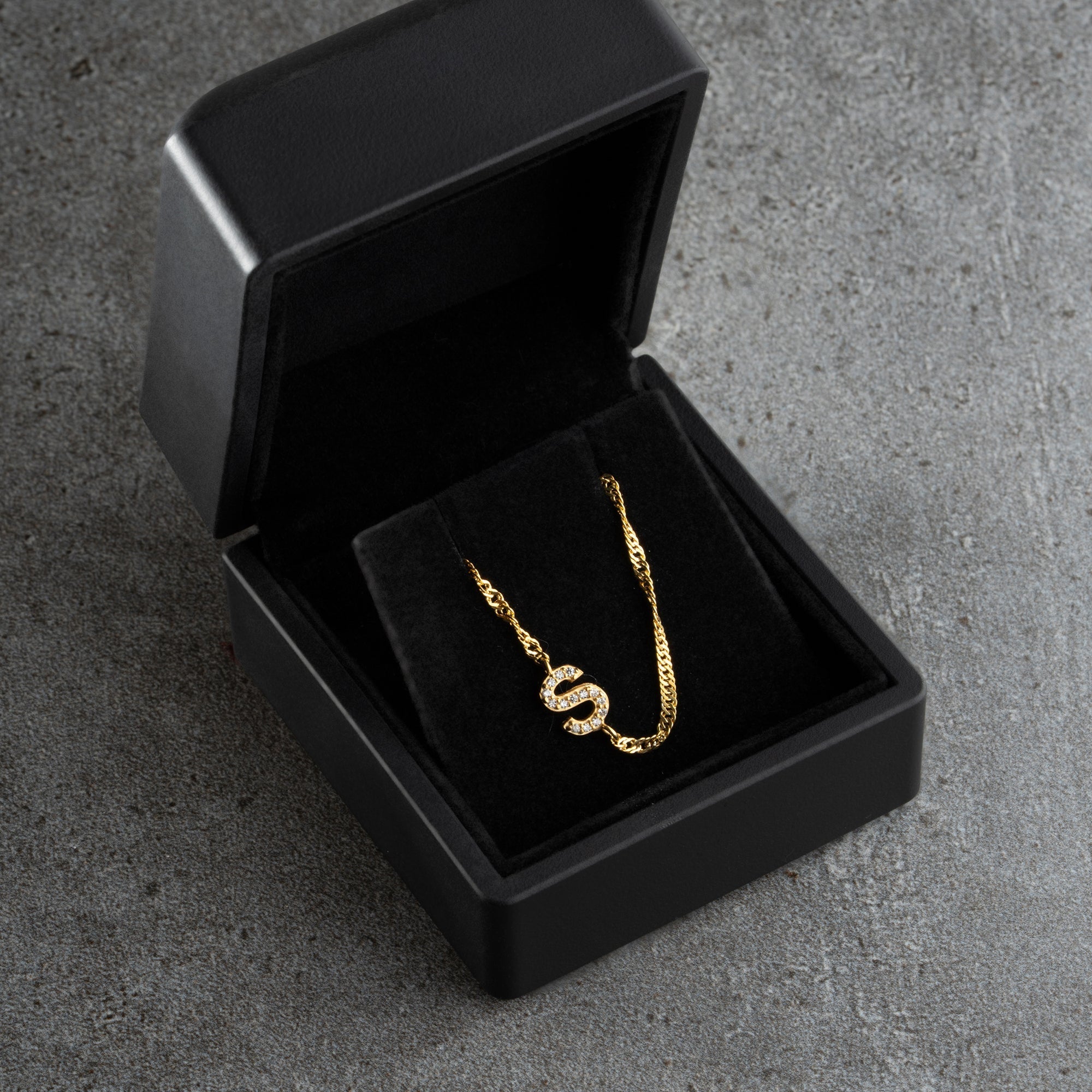 SINGAPUR ZIRKONIA BUCHSTABEN HALSKETTE | 925 SILBER