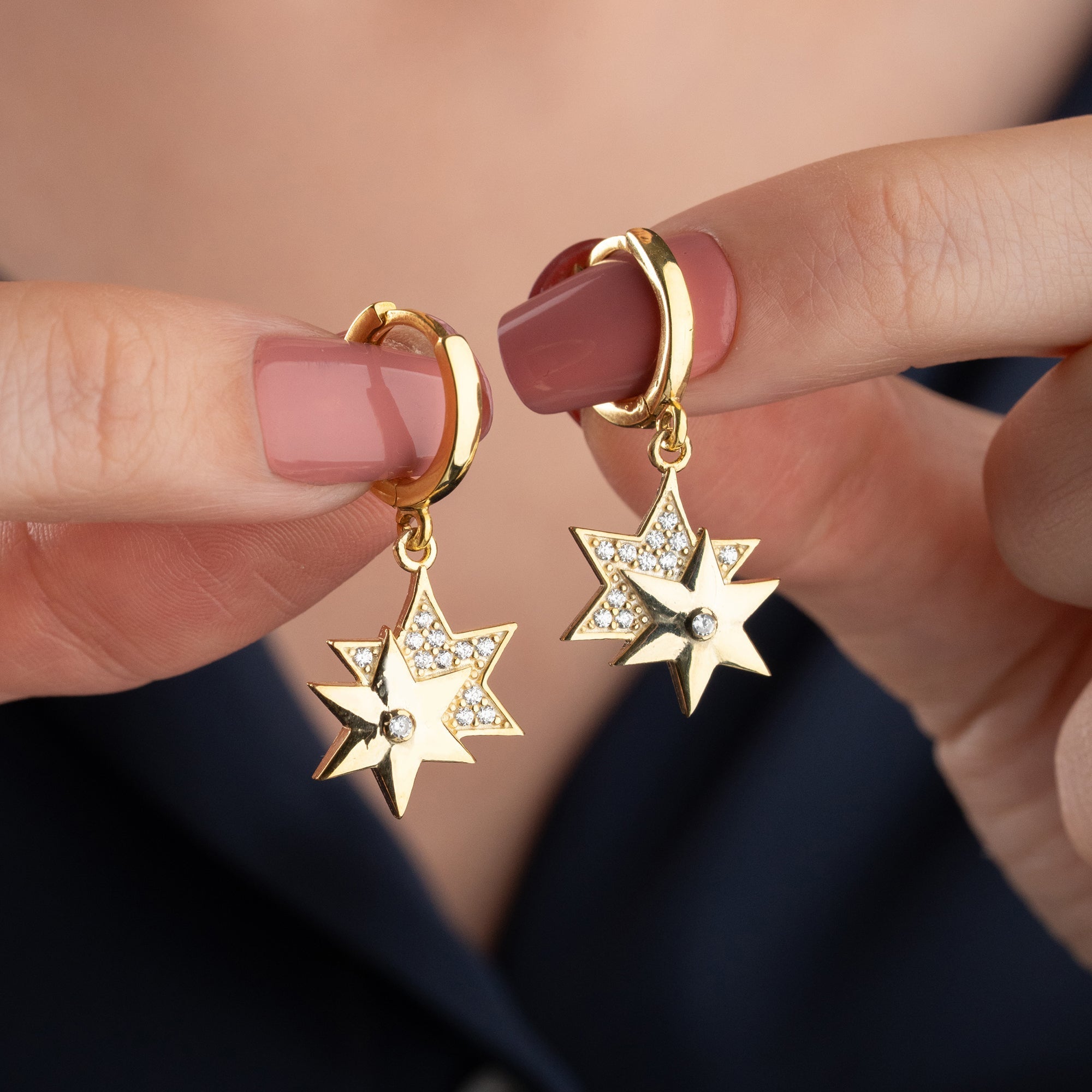 DOPPEL STERN OHRRINGE | 925 SILBER