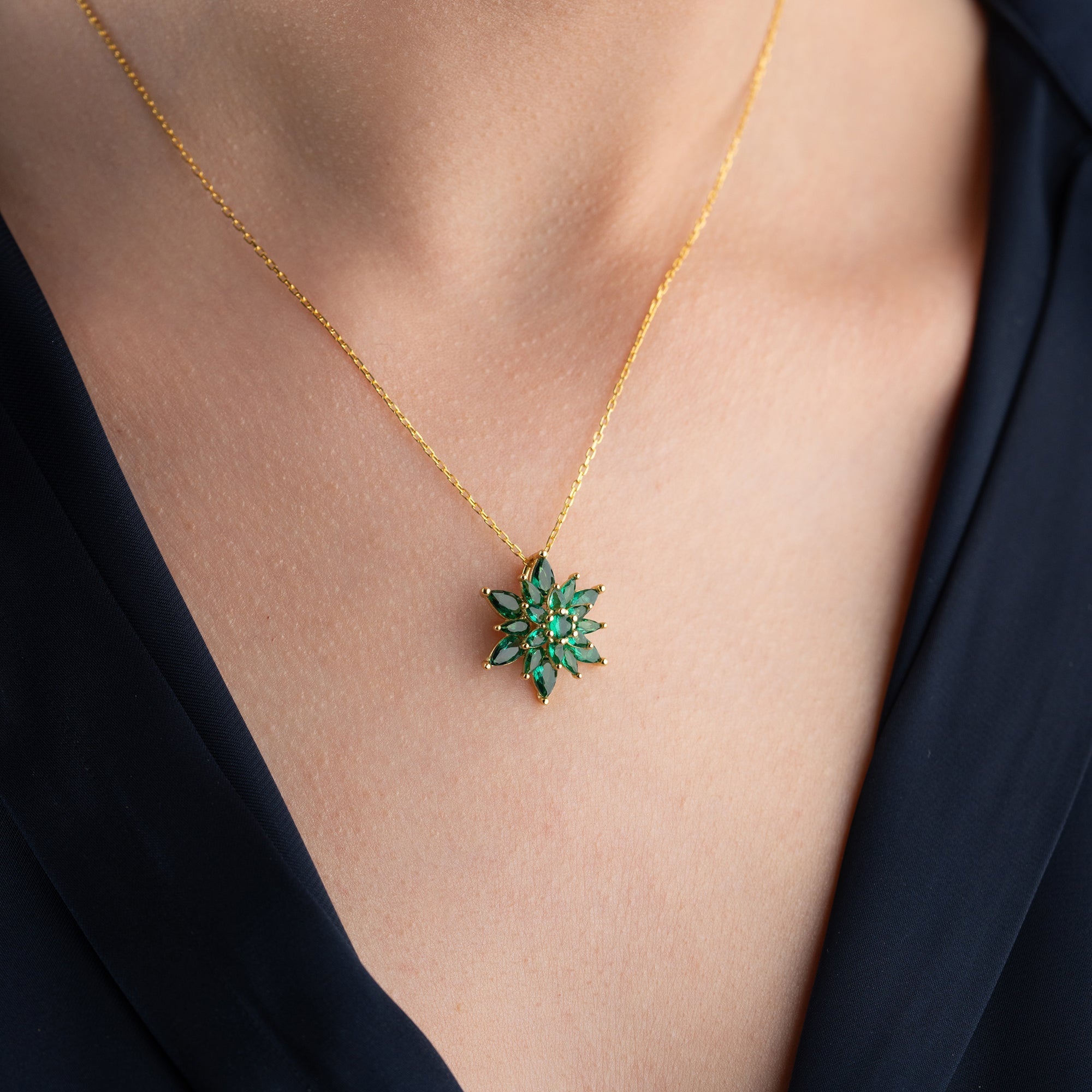 GRÜN LOTUS HALSKETTE | 925 SILBER