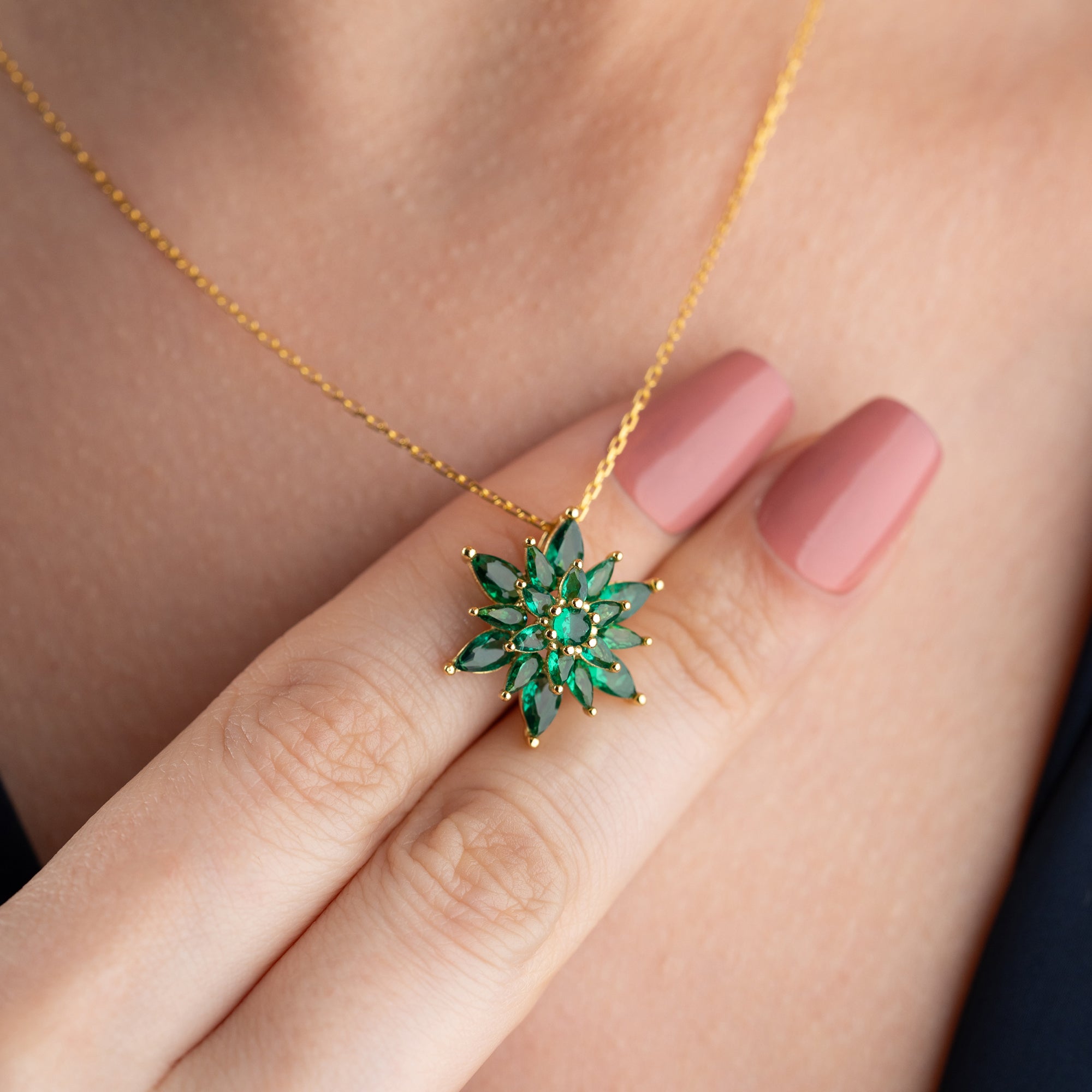 GRÜN LOTUS HALSKETTE | 925 SILBER