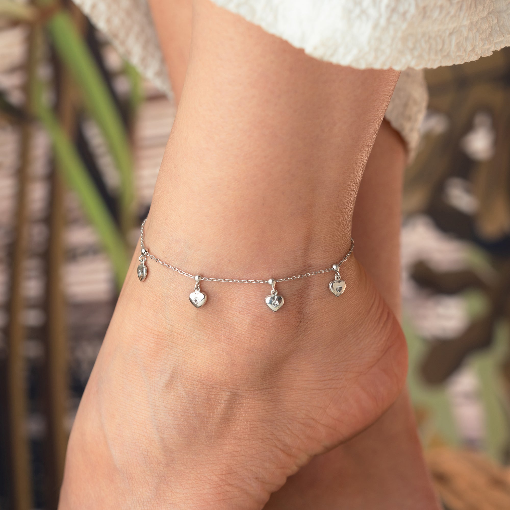 CORAL FUSSKETTE | 925 SILBER