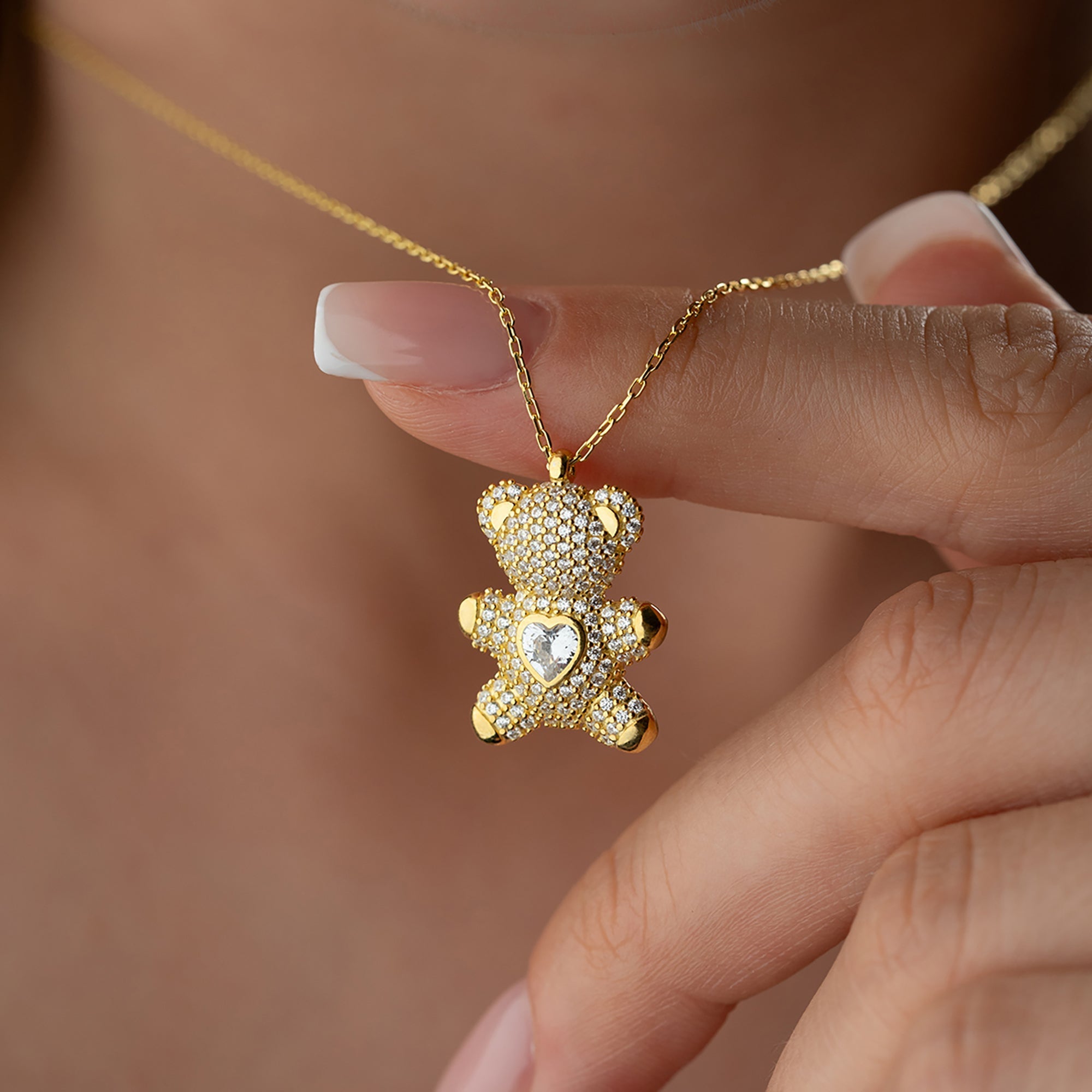 TEDDY HEART KETTE | 925 SILBER