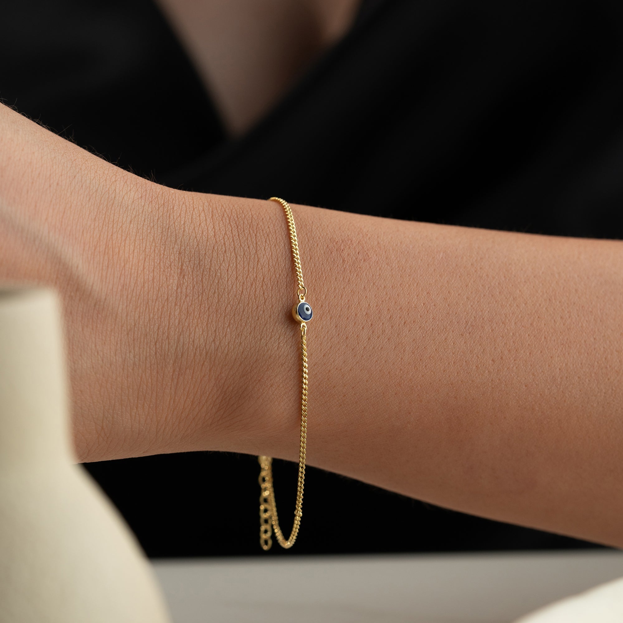 MINI DARK BLUE NAZAR ARMBAND | 925 SILBER