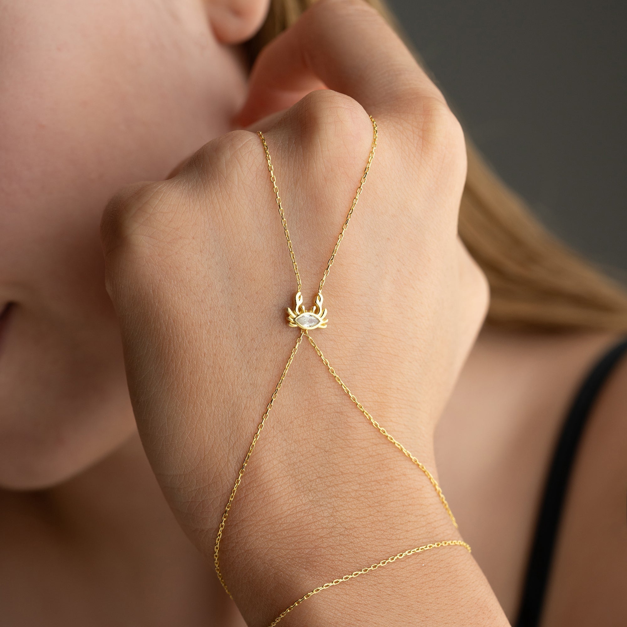 MINI CANCER HANDKETTE | 925 SILBER