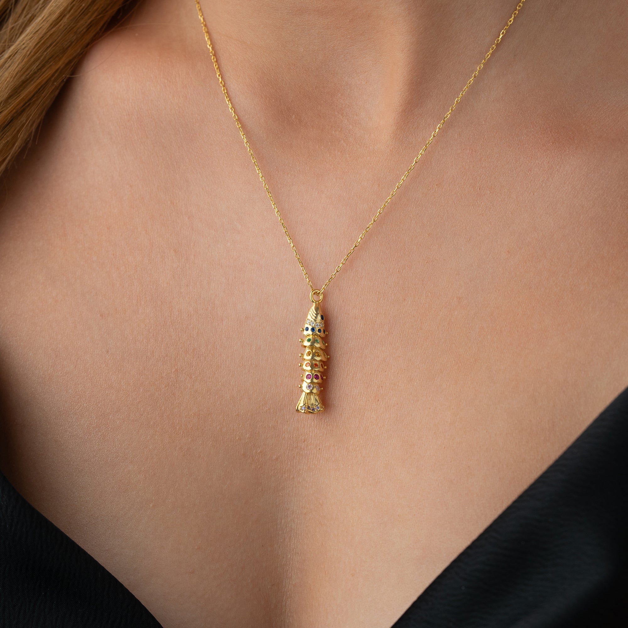 COLORFULL FISH KETTE | 925 SILBER