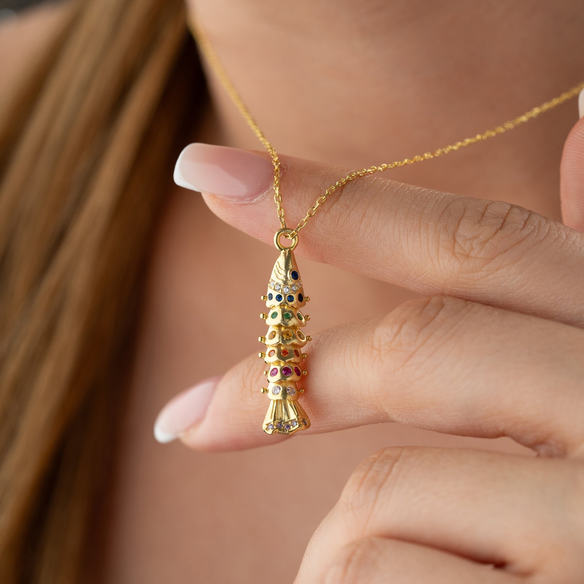 COLORFULL FISH KETTE | 925 SILBER