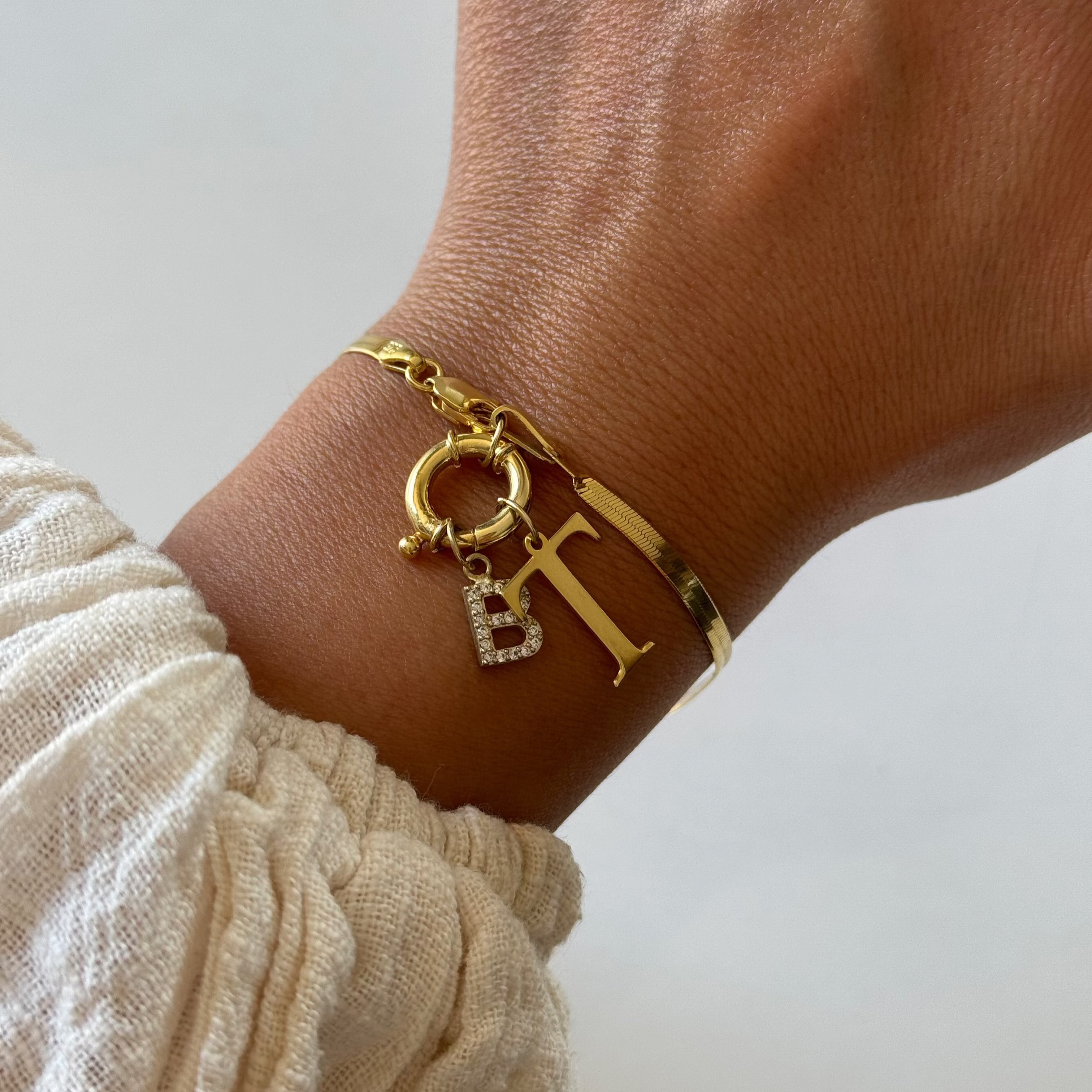 SNAKE DUO BUCHSTABEN ARMBAND | 925 SILBER