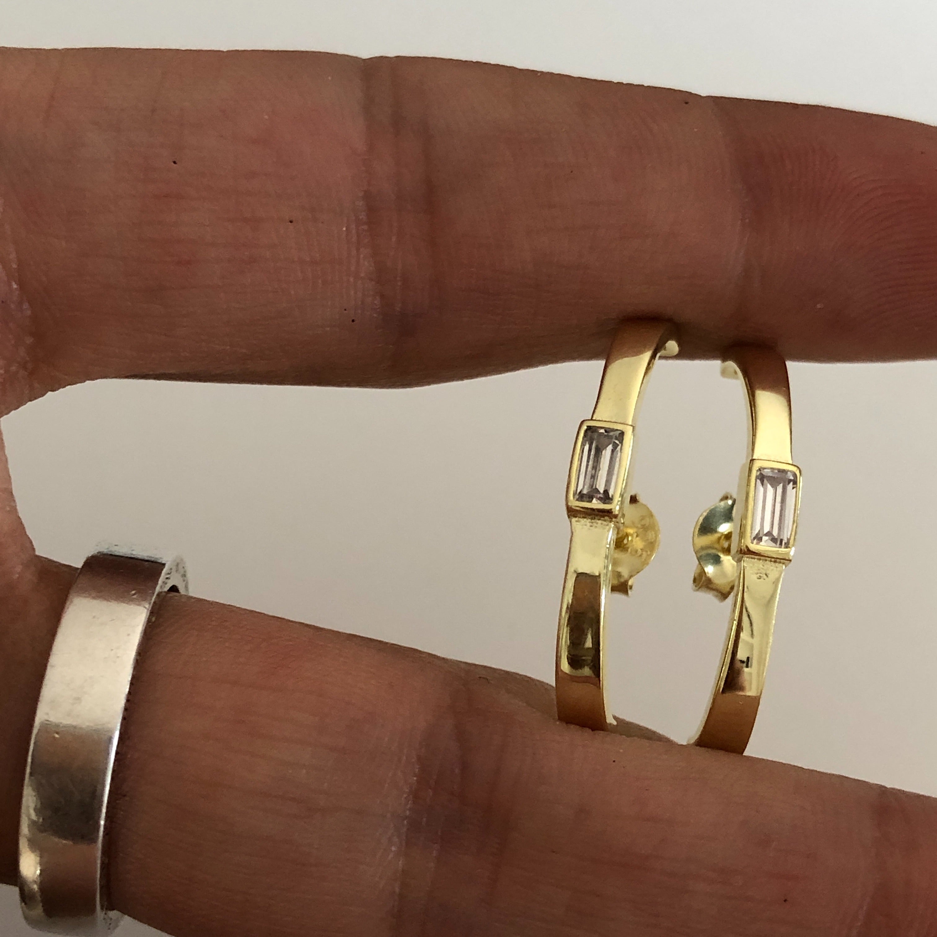 Lange Baguette Ohrring (7166193205293)