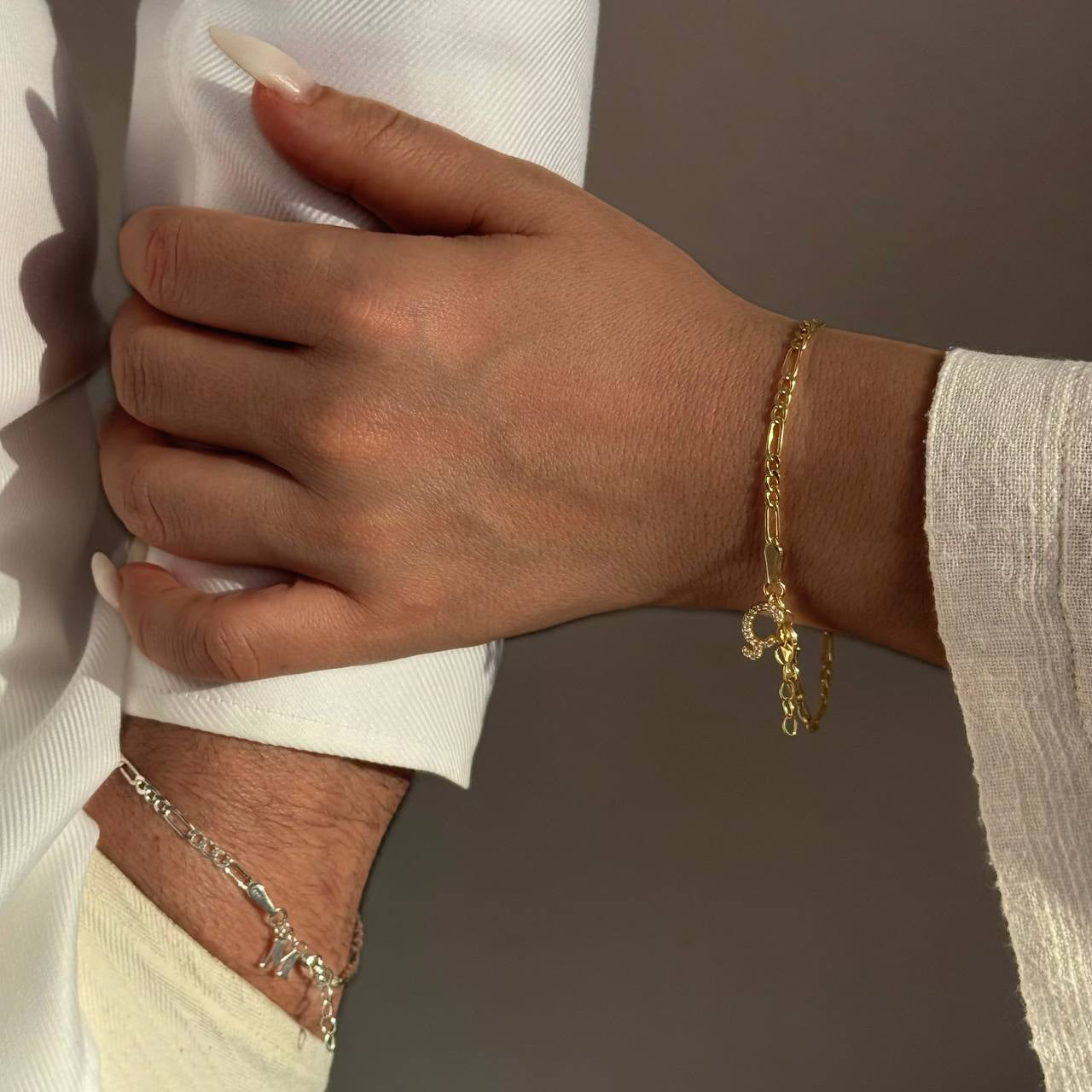 FIGARO BUCHSTABEN PARTNERARMBAND | 925 SILBER