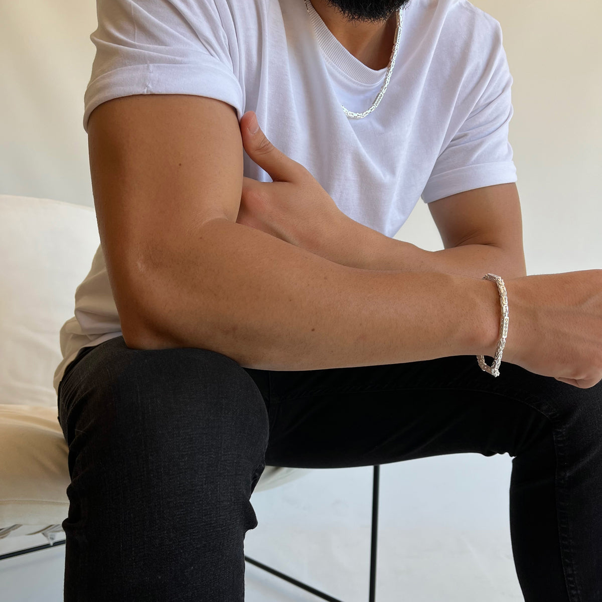 KÖNIGSKETTE MIT STRASSSTEIN | 925 SILBER