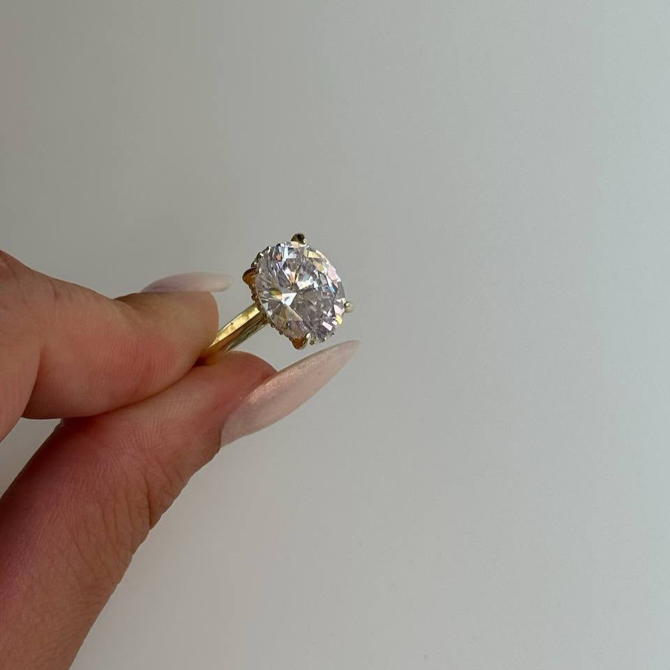 OVAL BIG STEIN RING | 925 SILBER