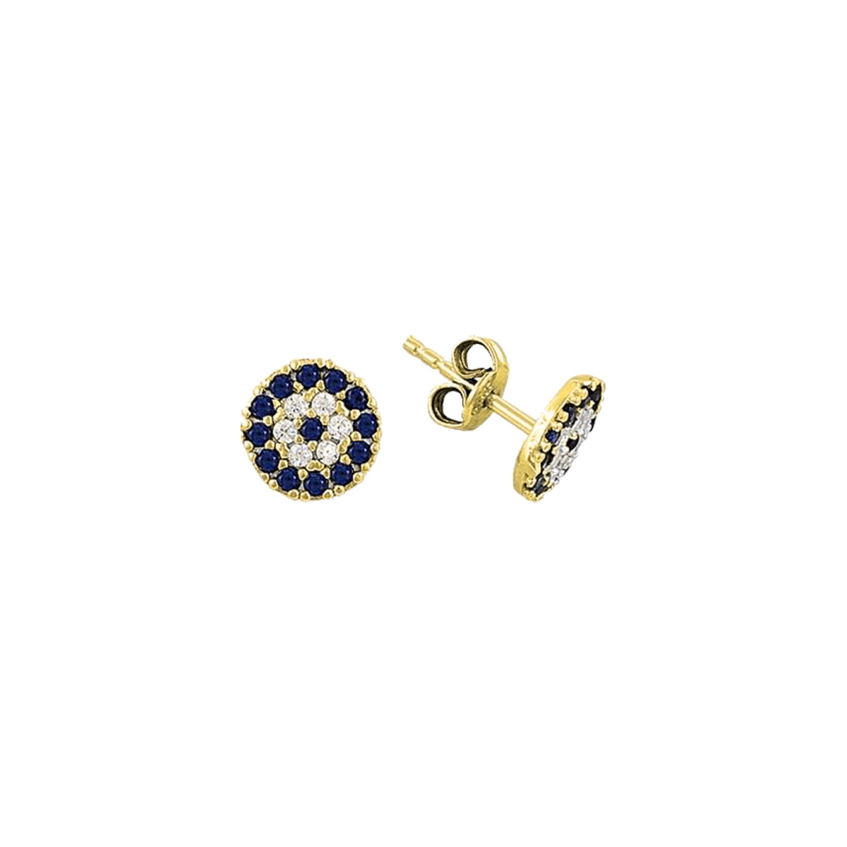 Round Nazar Eye Stud Ohrring (6994402803757)