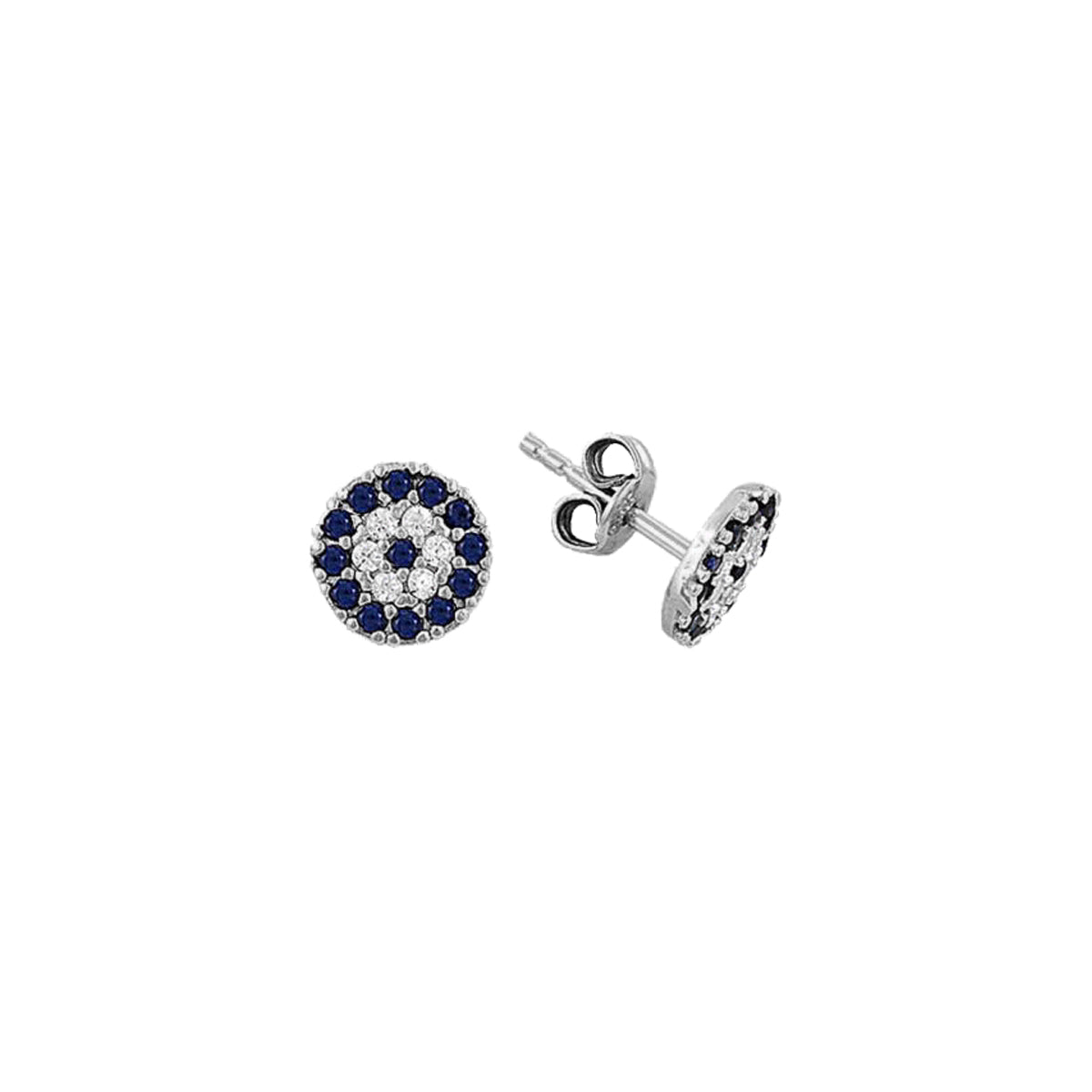 Round Nazar Eye Stud Ohrring (6994402803757)