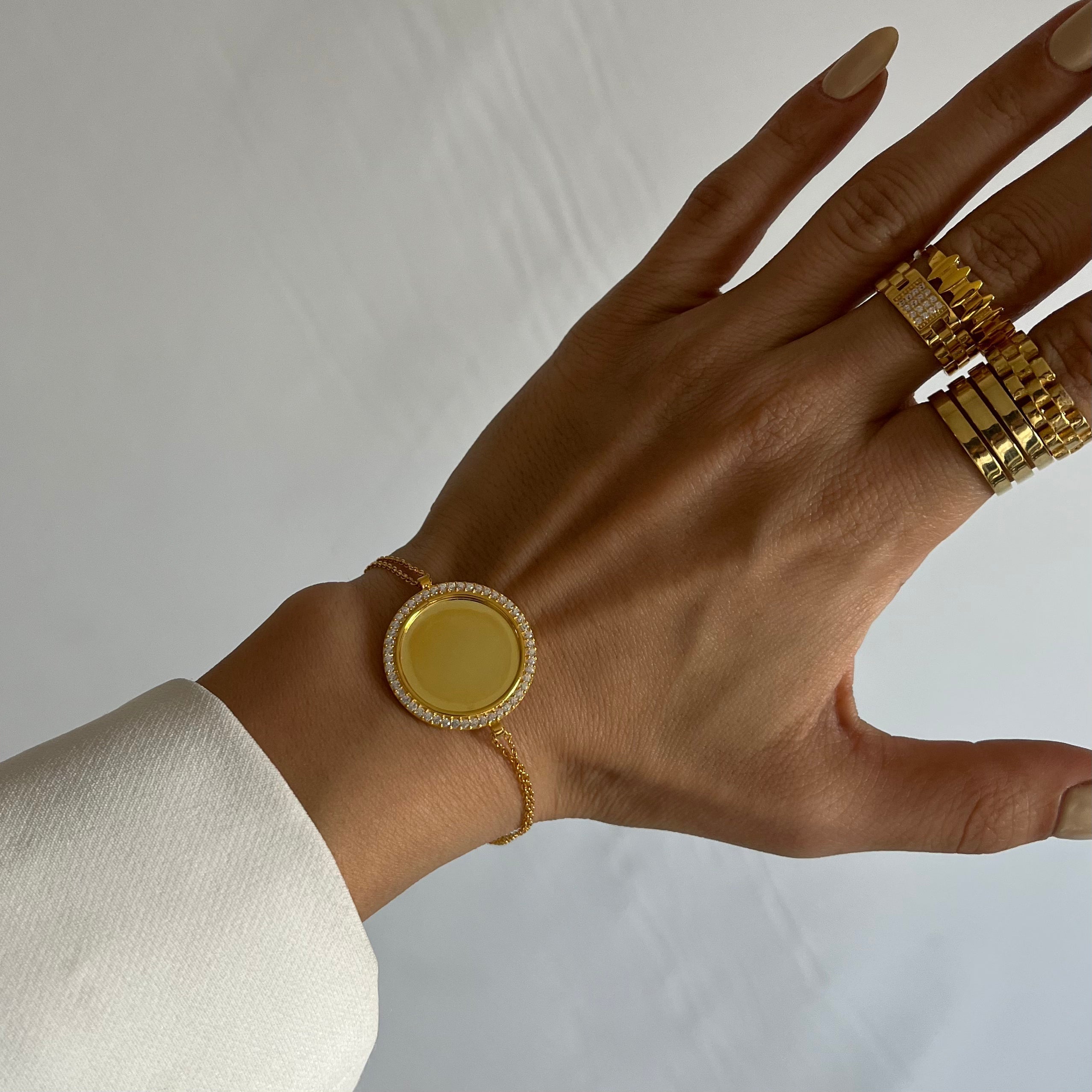 Zirkonia Plättchen Gravurarmband (7054821949485)