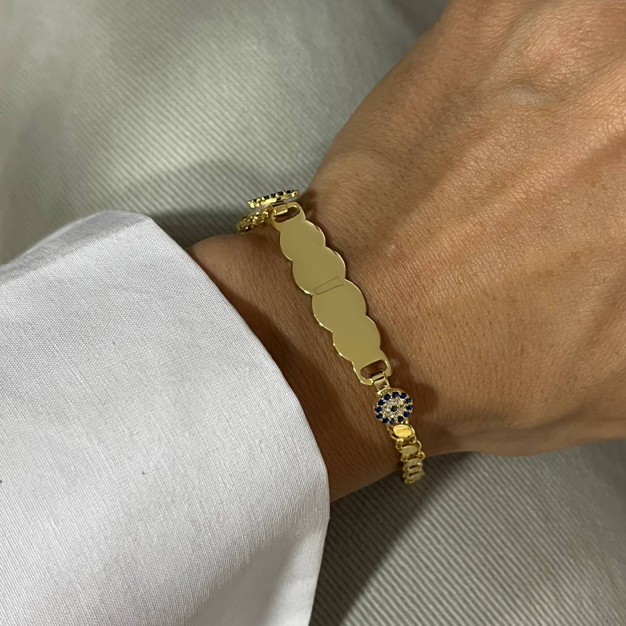 Gersten Blue Zirkonia Kinder Namensarmkette (7000550015021)